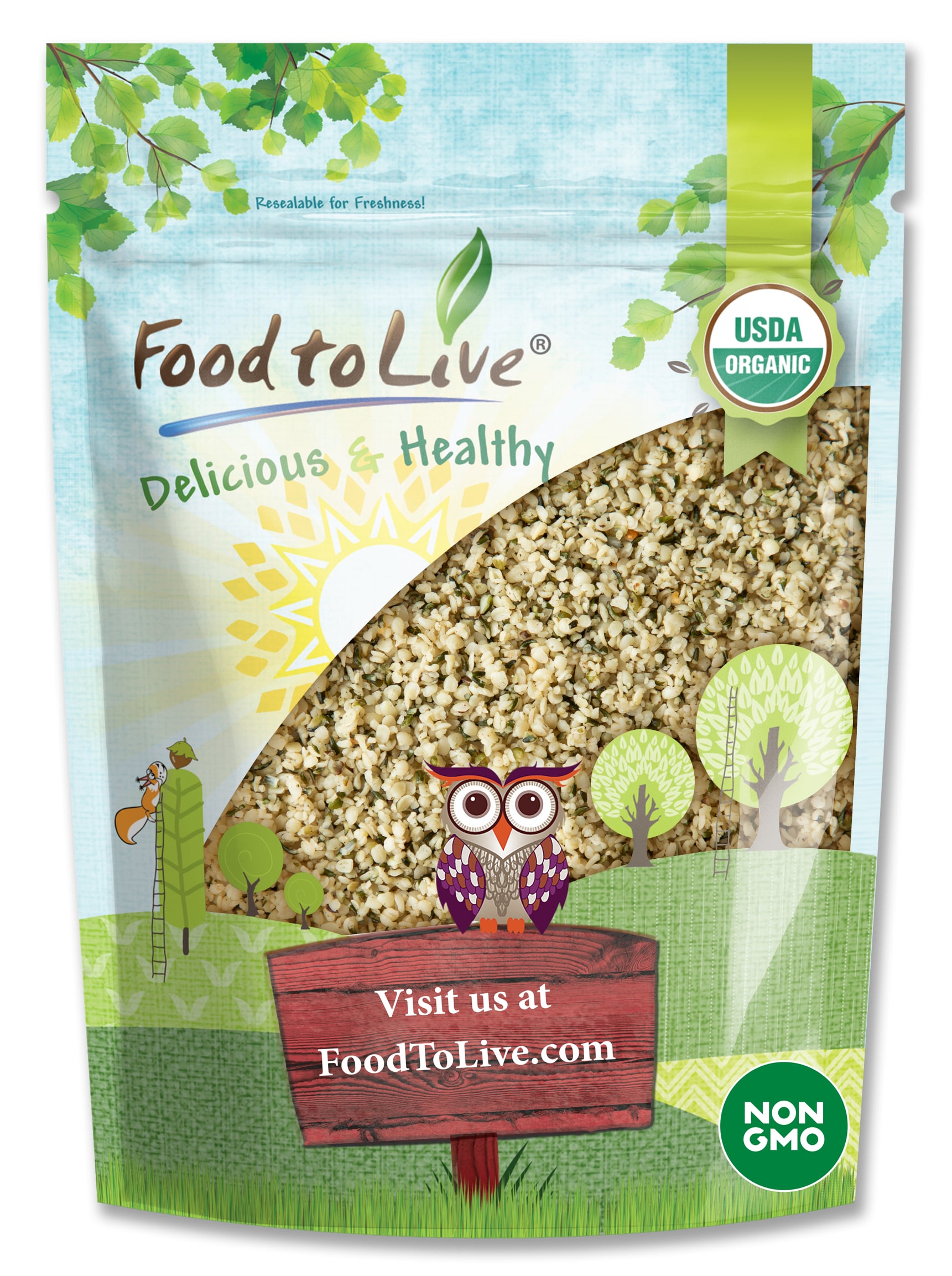 Organic Hemp Seeds – Raw, Hulled, Non-GMO, Kosher, Bulk – by Food to Live