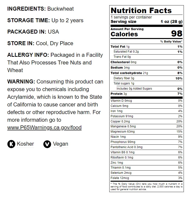 Food to Live Buckwheat Kasha (Grechka), Vegan eBay