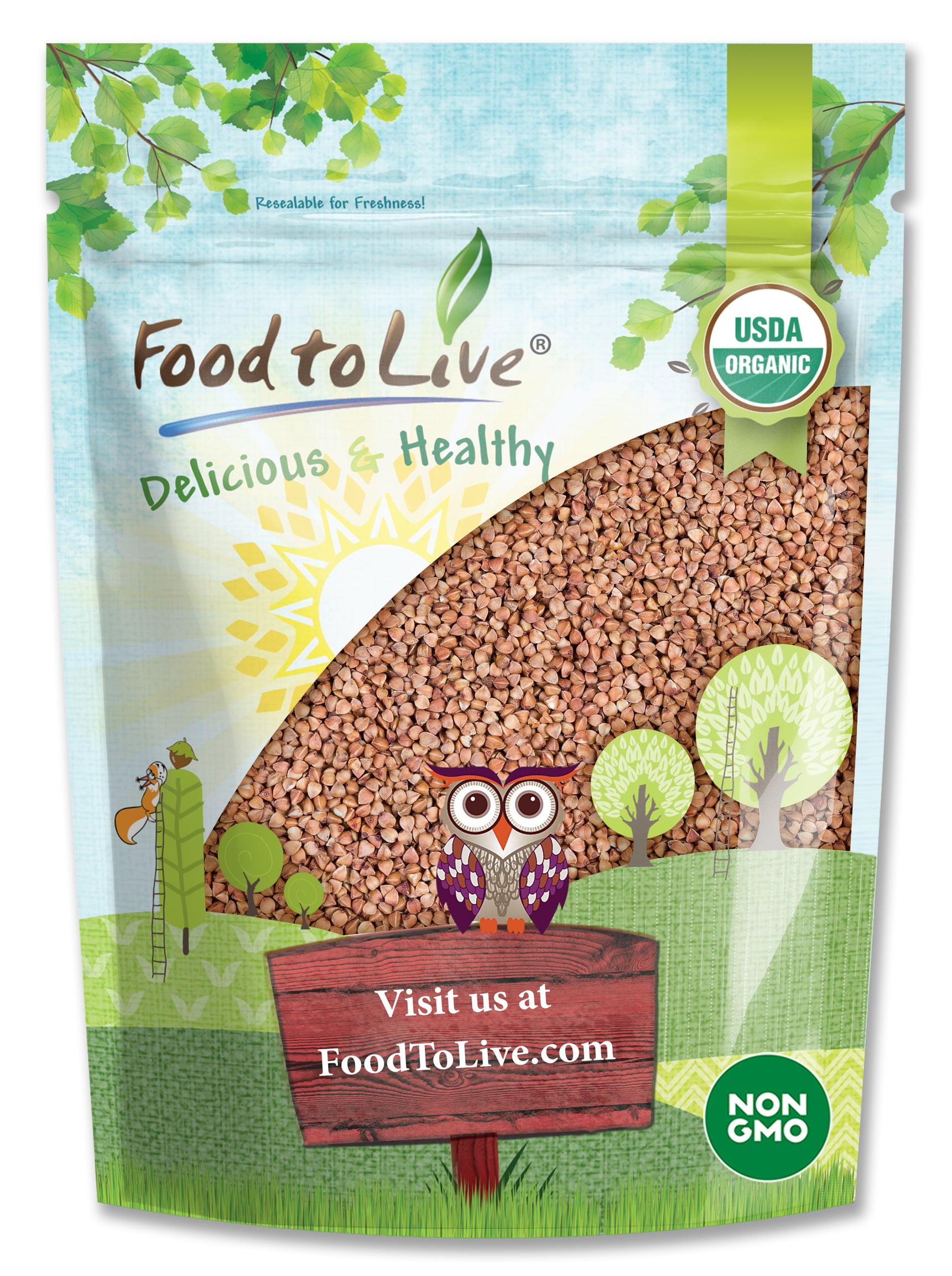 Organic Buckwheat Kasha by Food to Live (Grechka, Whole, Kosher, Sirtfood)