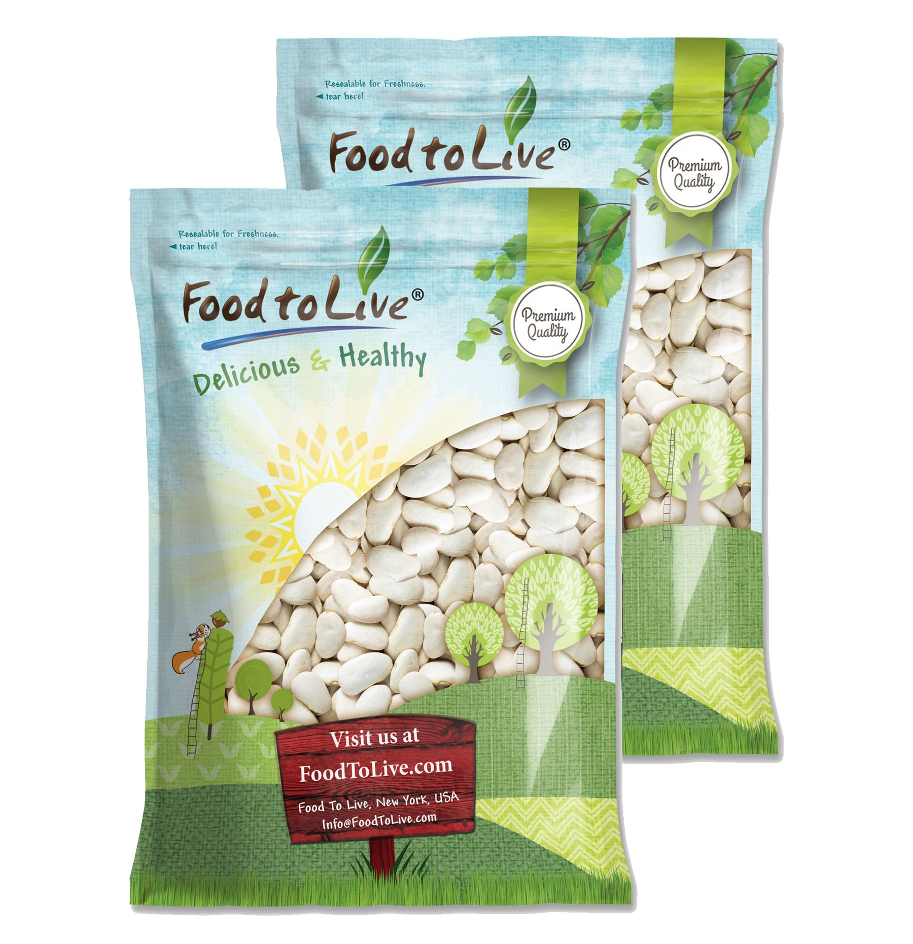Large Lima Beans – Dry Butter Beans. Creamy Habas Grandes. Rich in Protein, Iron