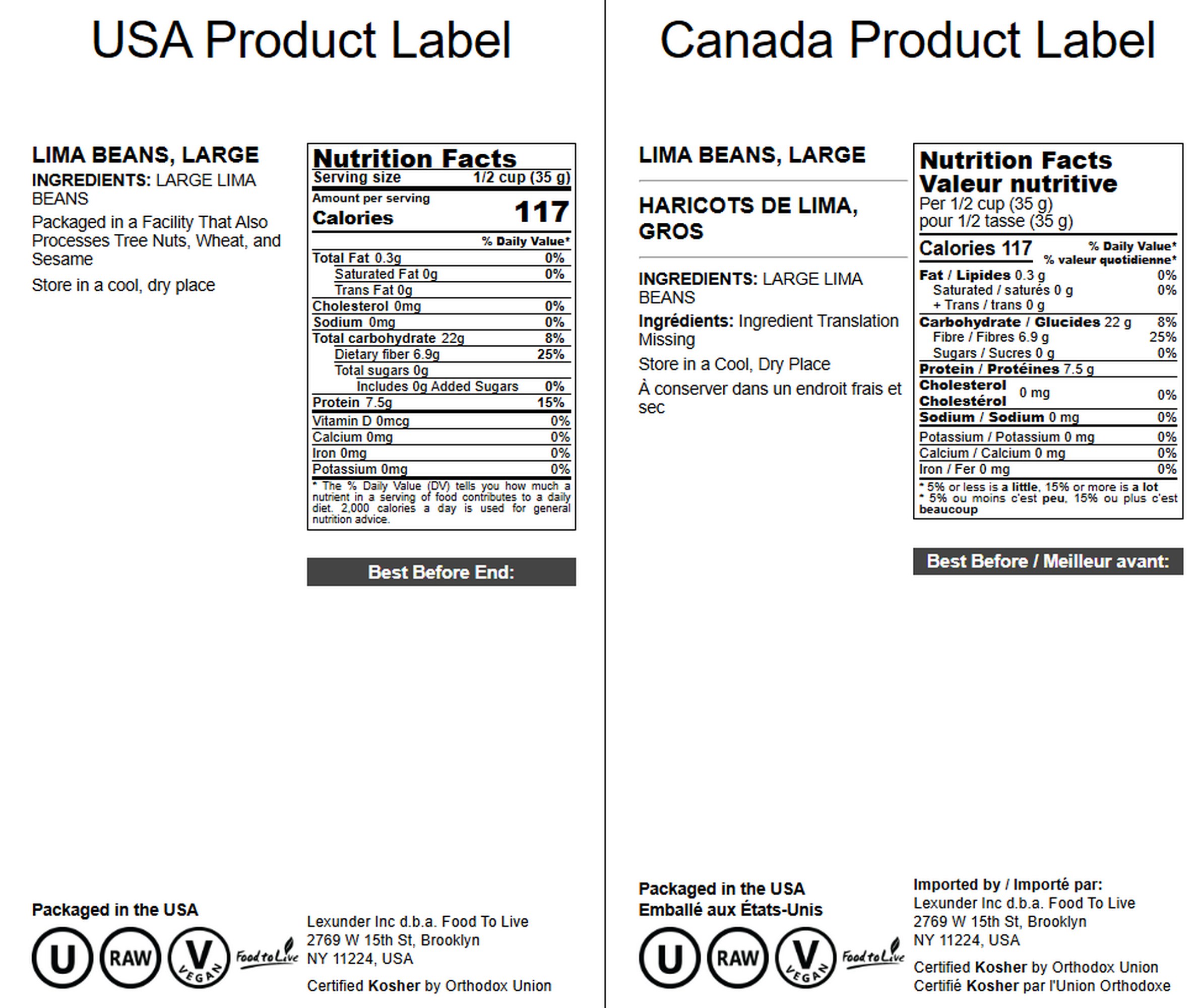Large Lima Beans – Dry Butter Beans. Creamy Habas Grandes. Rich in Protein, Iron - Produktbild 2