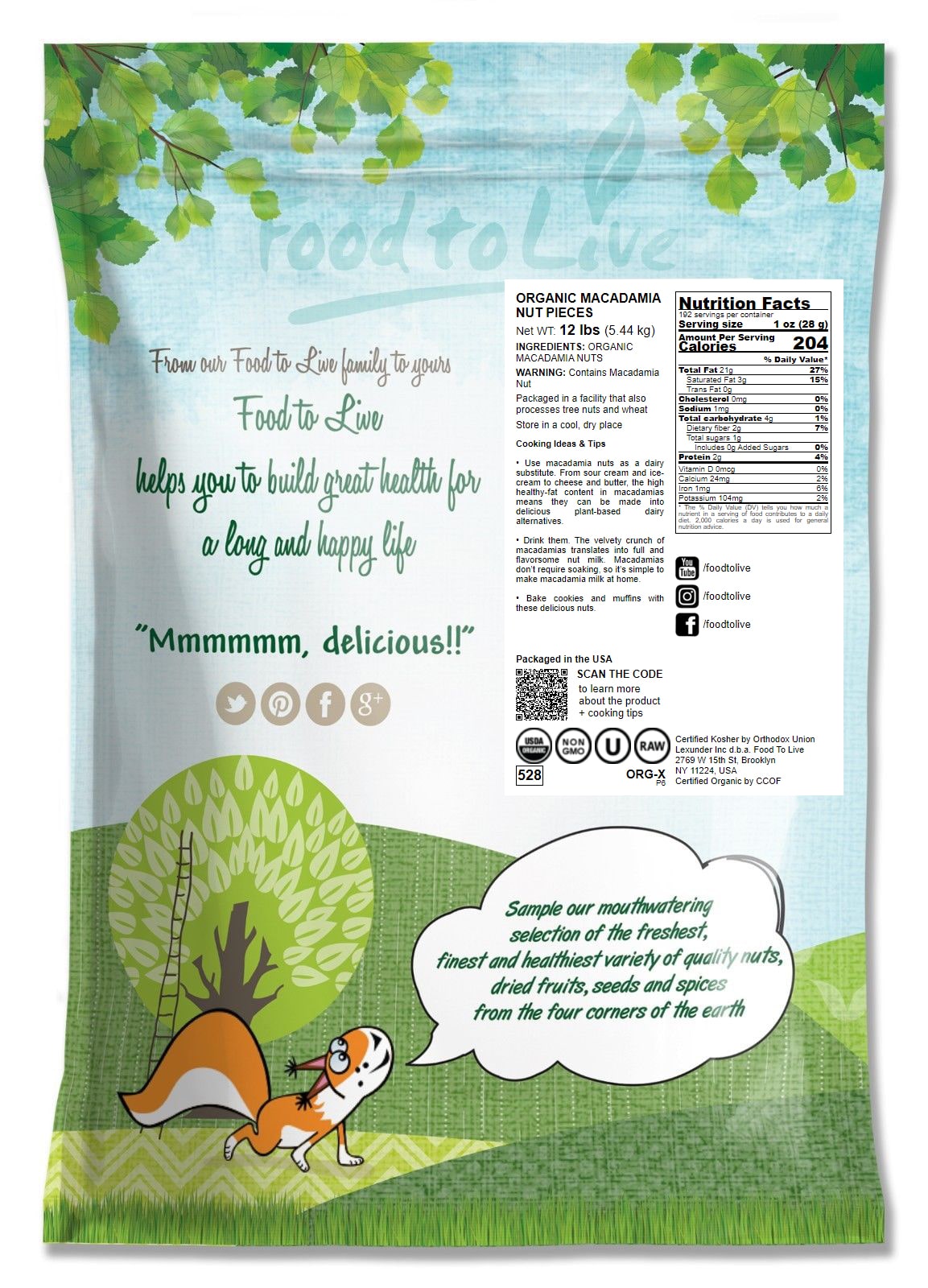 Organic Macadamia Nut Halves and Pieces - Non-GMO, Unsalted – by Food to Live - Picture 29 of 81