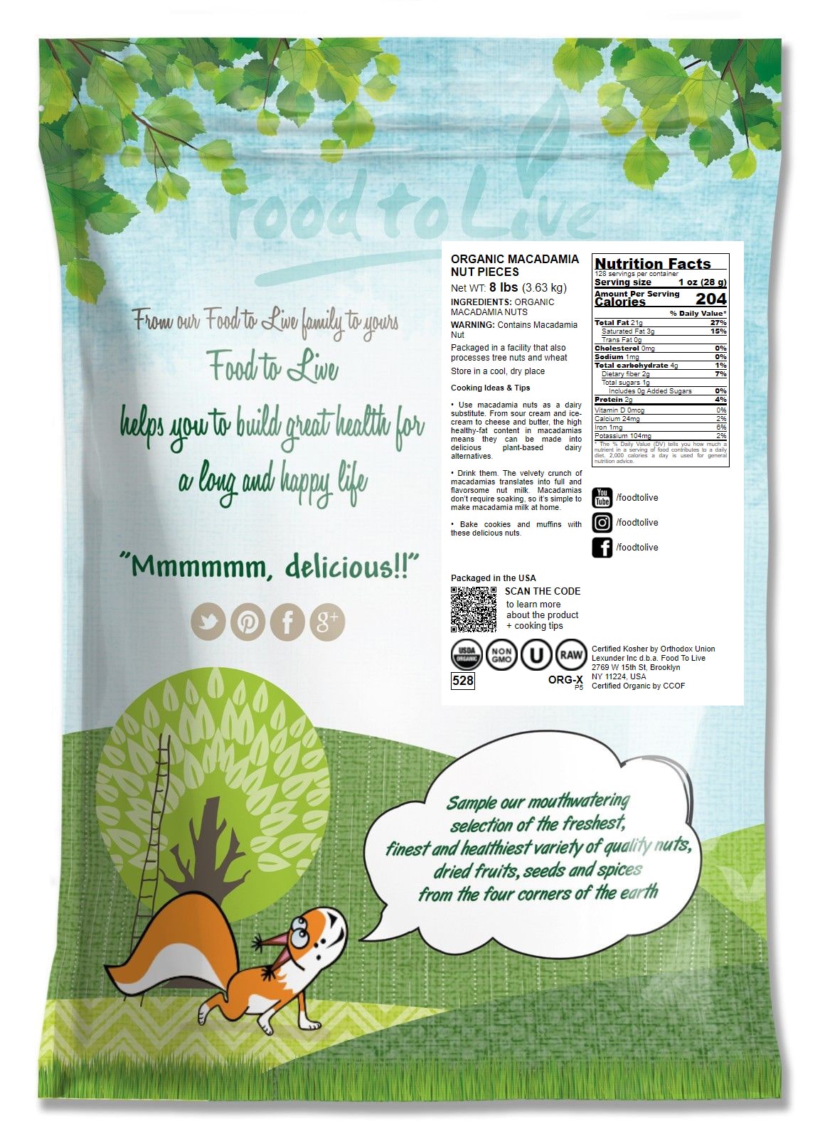 Organic Macadamia Nut Halves and Pieces - Non-GMO, Unsalted – by Food to Live - Picture 38 of 81