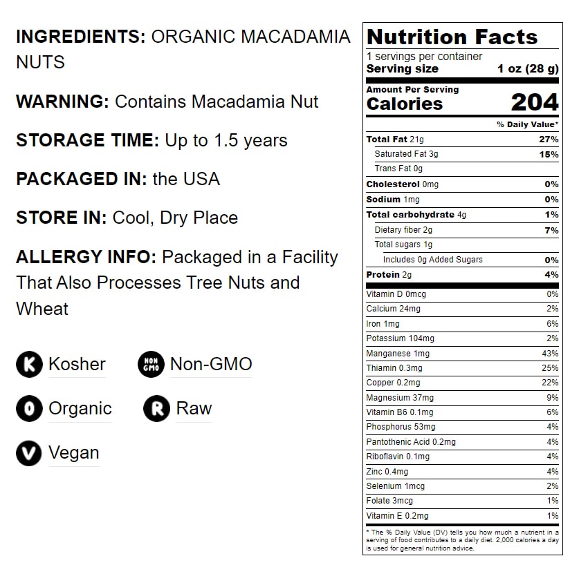 Organic Macadamia Nut Halves and Pieces - Non-GMO, Unsalted – by Food to Live - Picture 76 of 81
