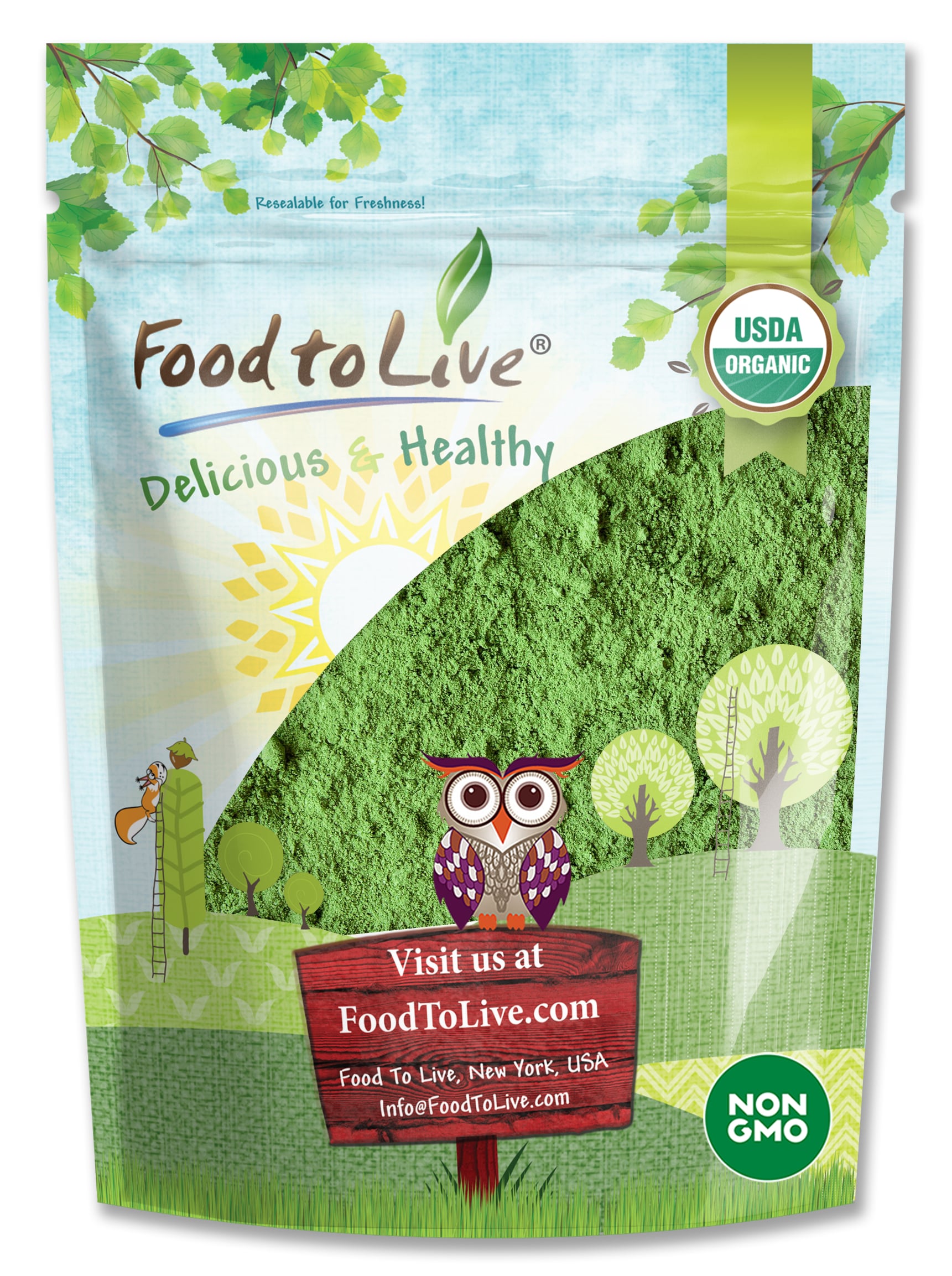 Organic Matcha Green Tea Powder —Non-GMO,Kosher,Vegan,Sirtfood,Bulk-Food to Live