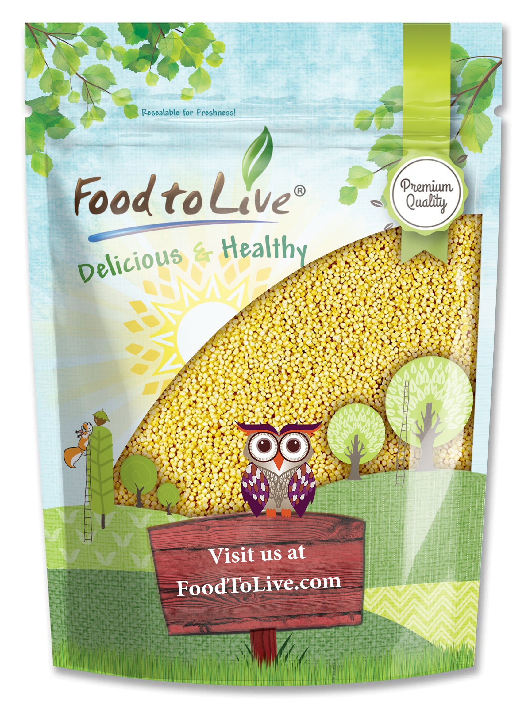 Millet Seeds - Sproutable, Kosher, Raw, Vegan - by Food To Live