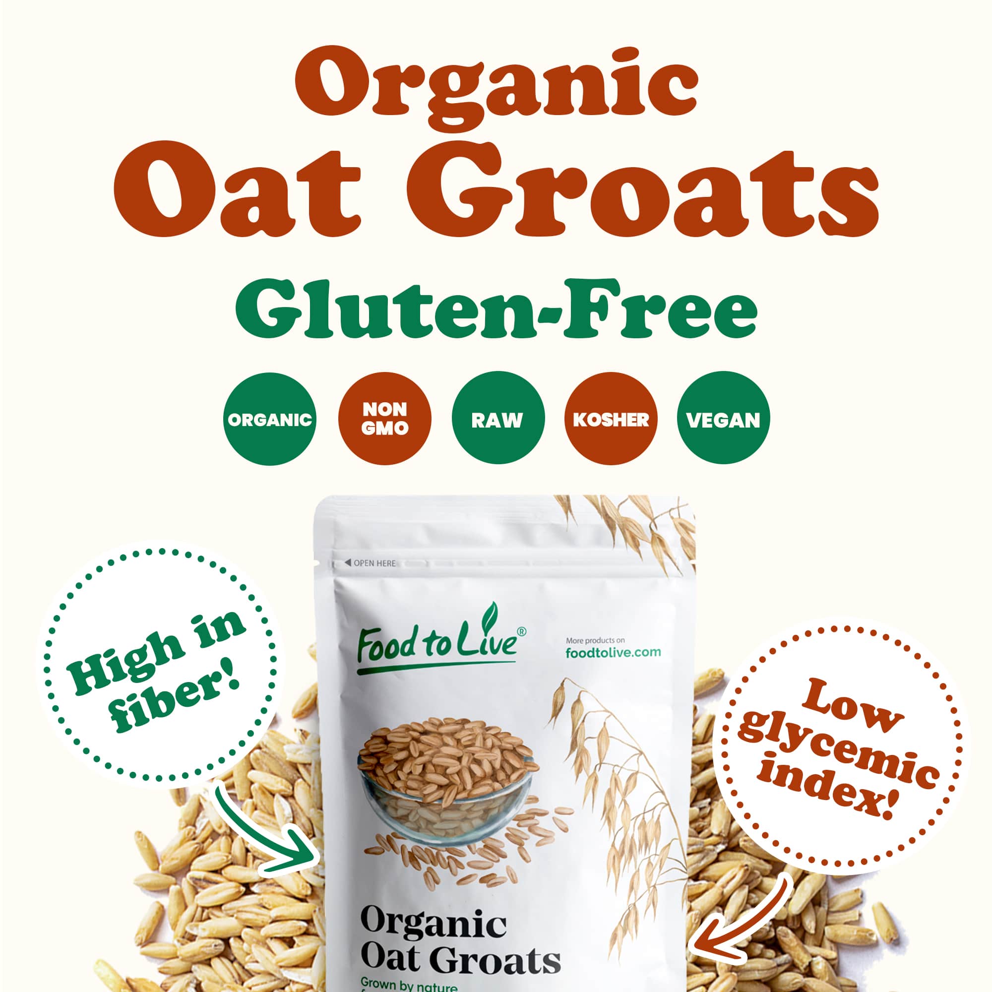 Gluten Free Organic Oat Groats — Non-GMO Seeds, Raw, Non-Irradiated, Vegan, Bulk - Picture 60 of 64