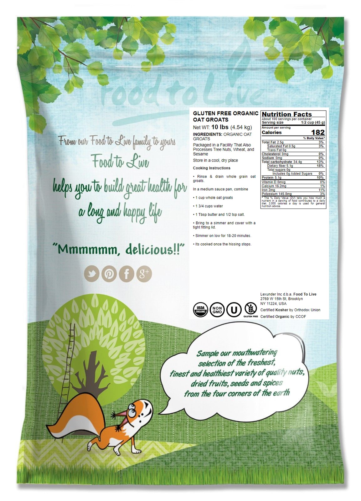 Gluten Free Organic Oat Groats — Non-GMO Seeds, Raw, Non-Irradiated, Vegan, Bulk - Picture 21 of 64
