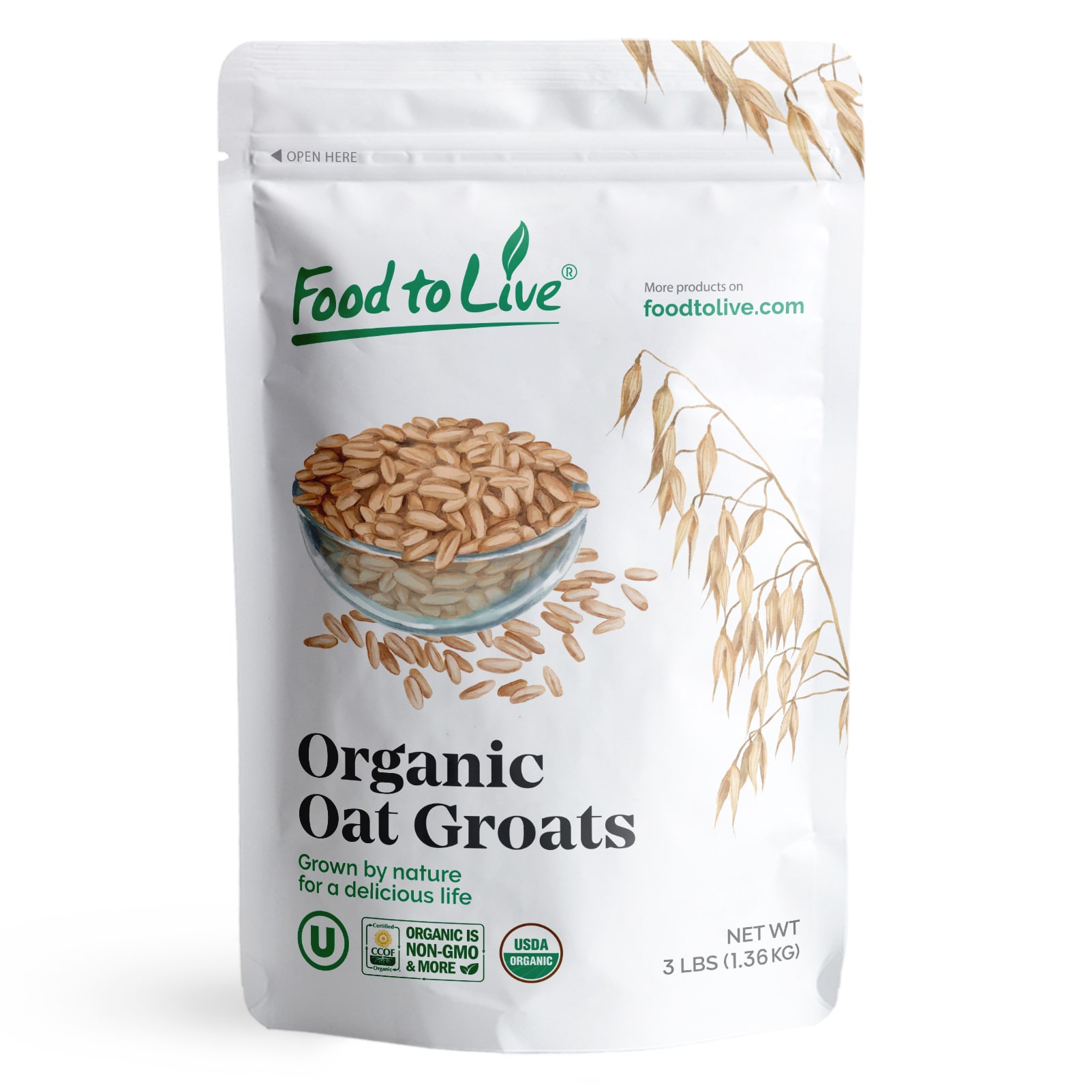Gluten Free Organic Oat Groats — Non-GMO Seeds, Raw, Non-Irradiated, Vegan, Bulk - Picture 38 of 64