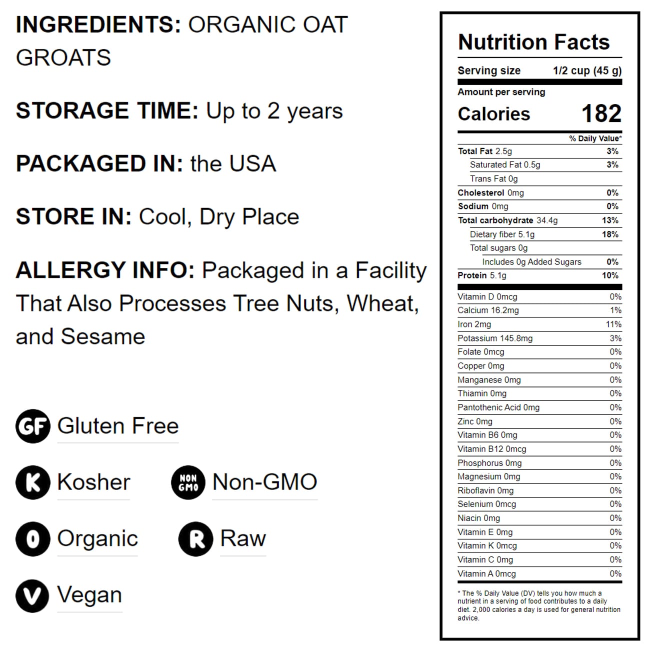 Gluten Free Organic Oat Groats — Non-GMO Seeds, Raw, Non-Irradiated, Vegan, Bulk - Picture 32 of 64