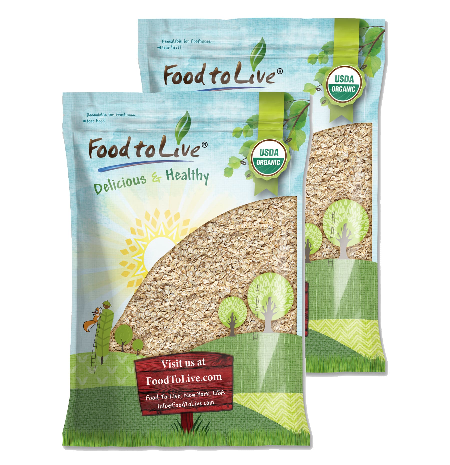 Organic Quick Cooking Rolled Oats &ndash; Non-GMO, 1 Minute Oatmeal, Uncooked, Vegan,