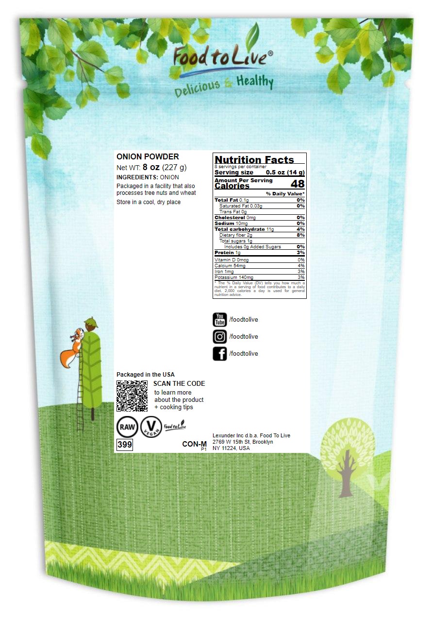 Onion Powder – Finely Ground Dried Onions, Pure, Vegan, Bulk. Rich Onion Flavor - Picture 50 of 56