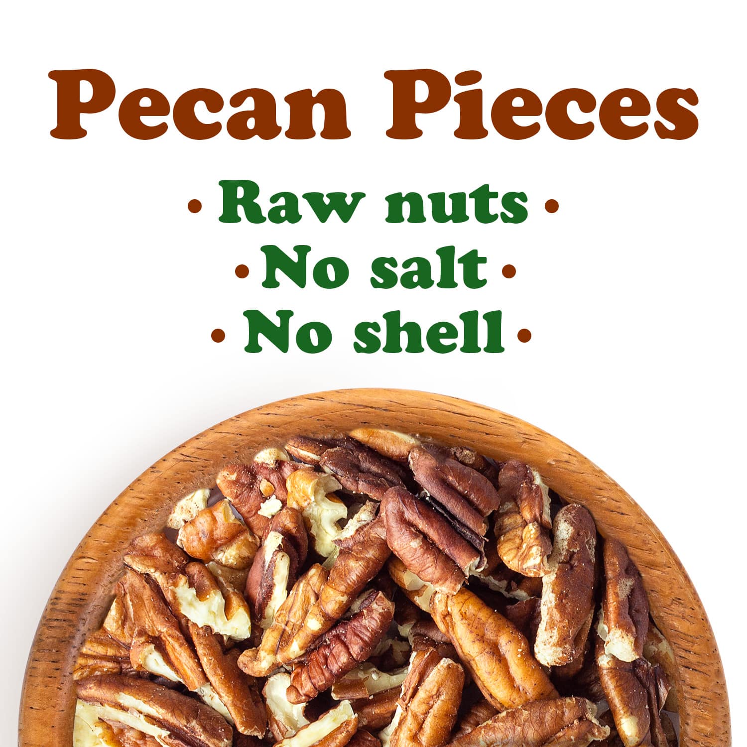 Pecans Pieces — Raw, Chopped, Unsalted, Unroasted, Kosher, Vegan, Bulk - Picture 45 of 72
