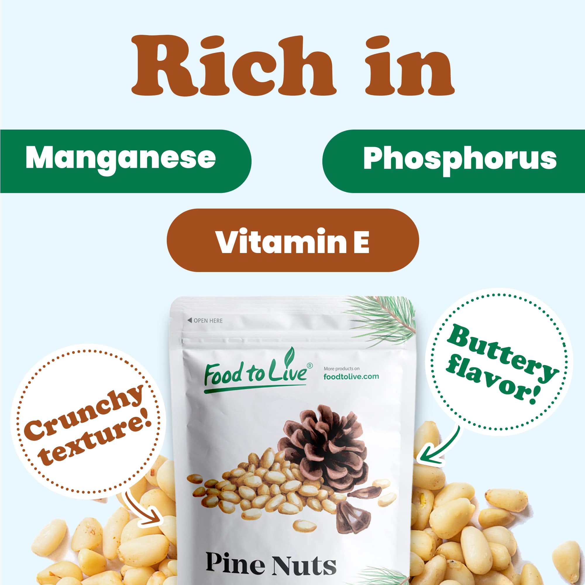 Pine Nuts – Whole Raw Pignolias, Unsalted, Vegan, Kosher, Bulk, Great for Pesto - Picture 34 of 107