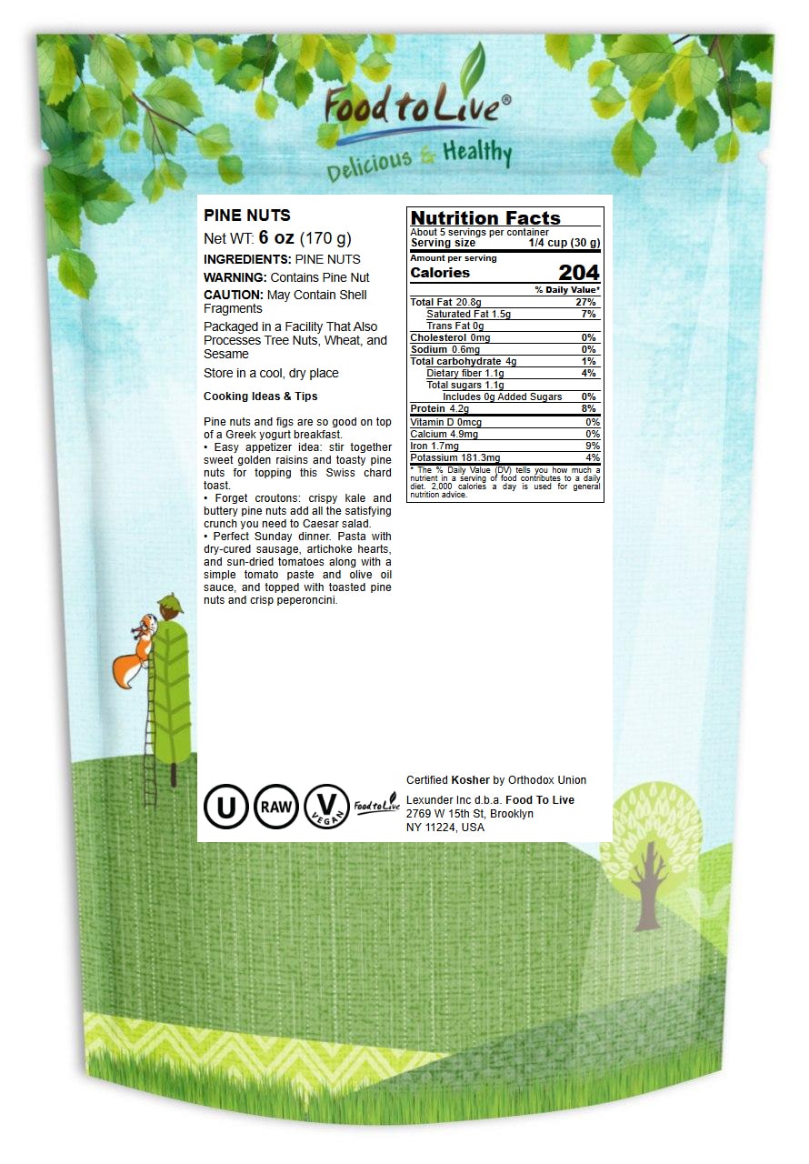 Pine Nuts – Whole Raw Pignolias, Unsalted, Vegan, Kosher, Bulk, Great for Pesto - Picture 73 of 107