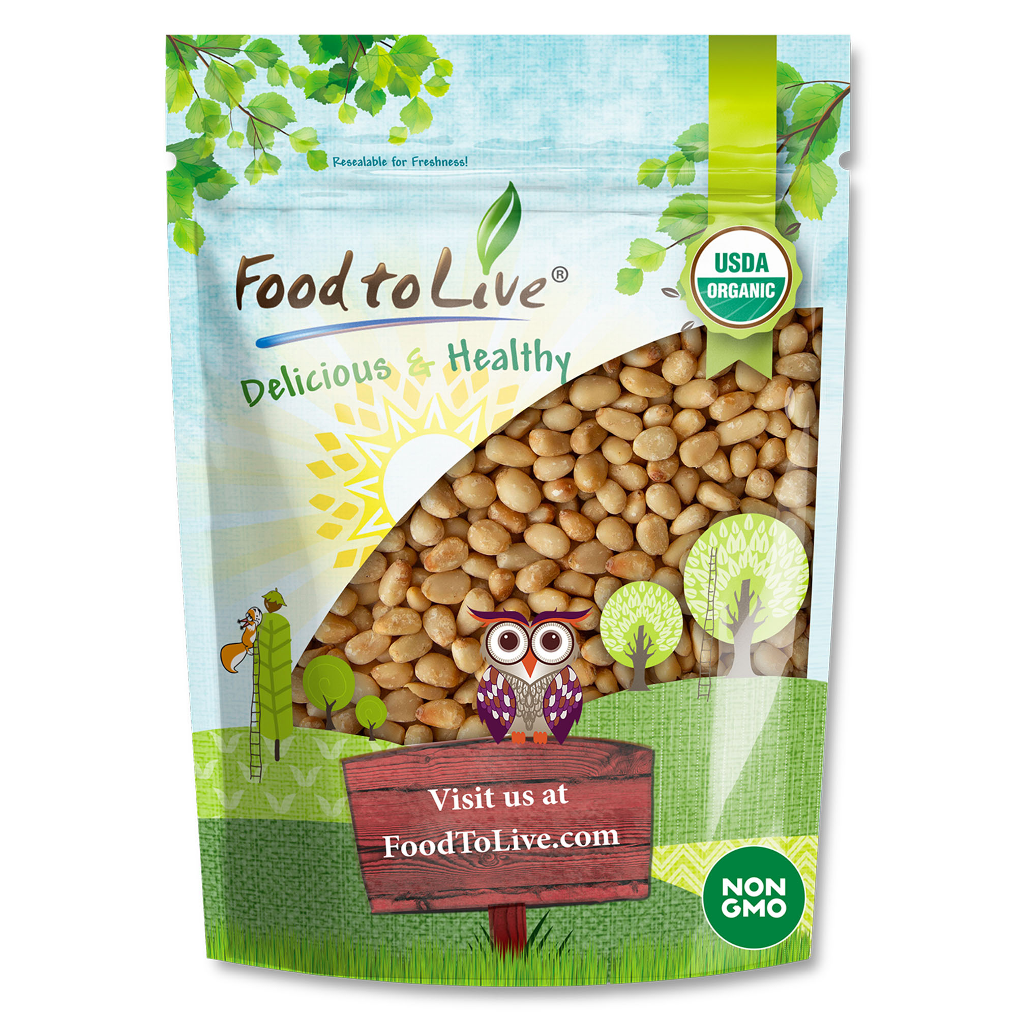 Organic Dry Roasted Pine Nuts - Non-GMO, Vegan, Kosher, Bulk - by Food to Live - 第 41/56 張圖片