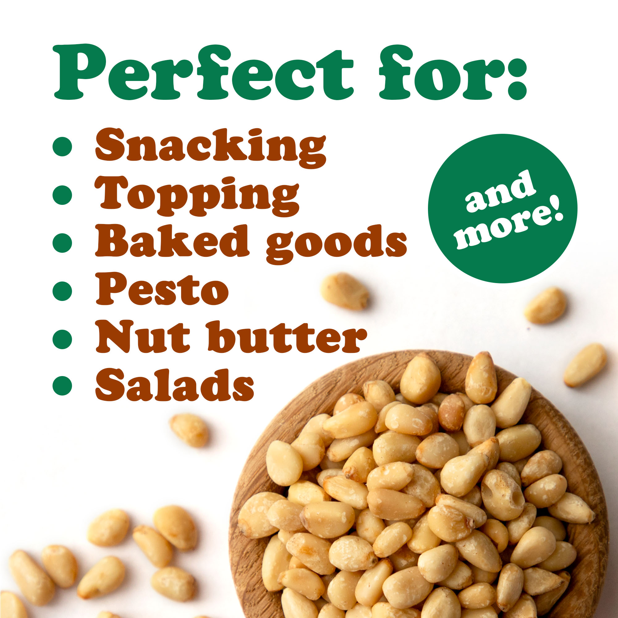 Dry Roasted Pine Nuts with Himalayan Salt – No Oil Added, Vegan, Kosher, Bulk - Picture 39 of 56