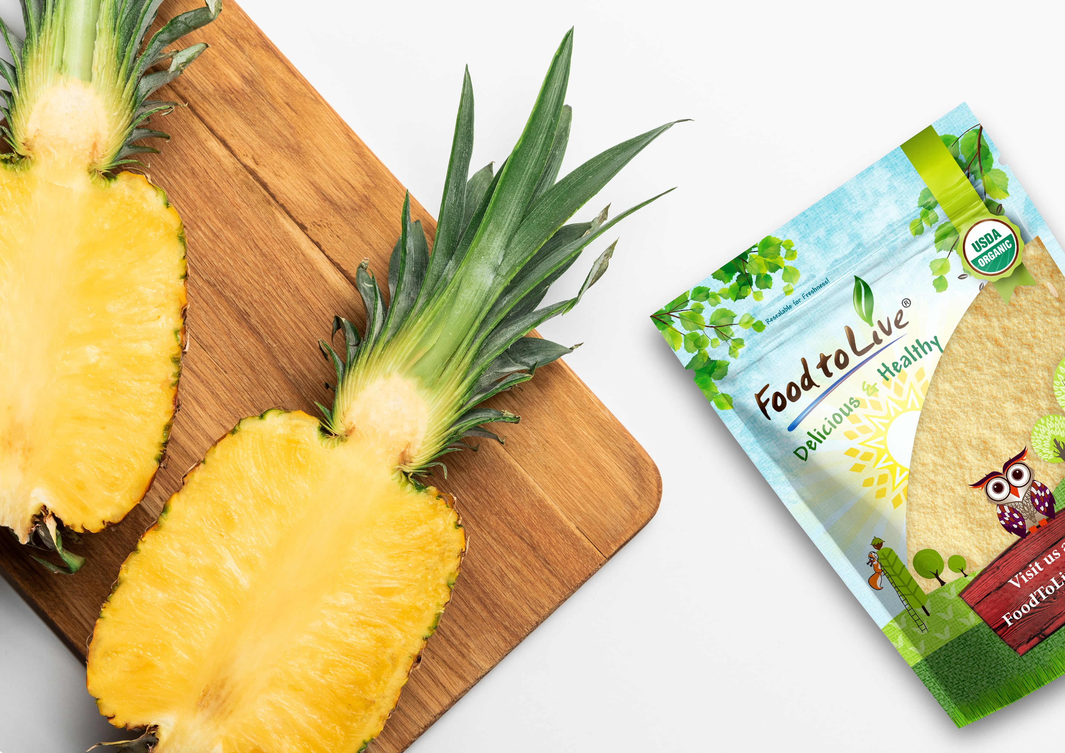 Organic Pineapple Powder NonGMO, Made from Raw Dried Fruit