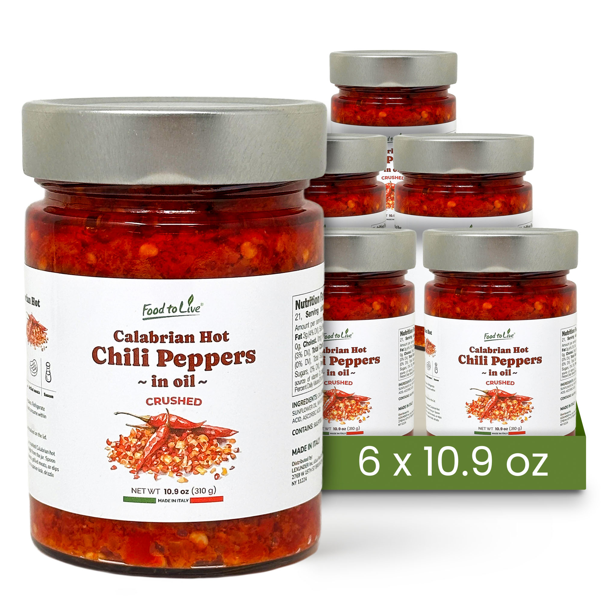 Crushed Calabrian Hot Chili Peppers in Oil, 310 gr – by Food to Live