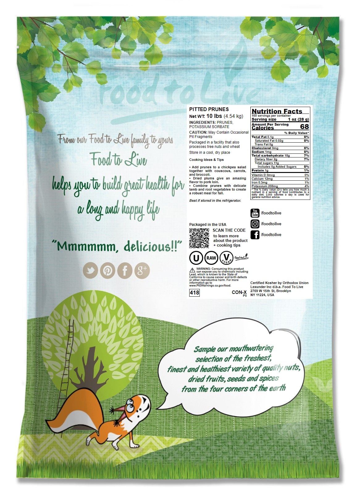 Pitted Prunes - Kosher, Raw, Vegan - by Food To Live - Picture 17 of 50