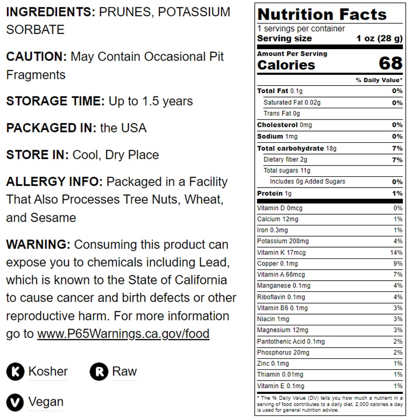 Pitted Prunes - Kosher, Raw, Vegan - by Food To Live - Picture 12 of 50