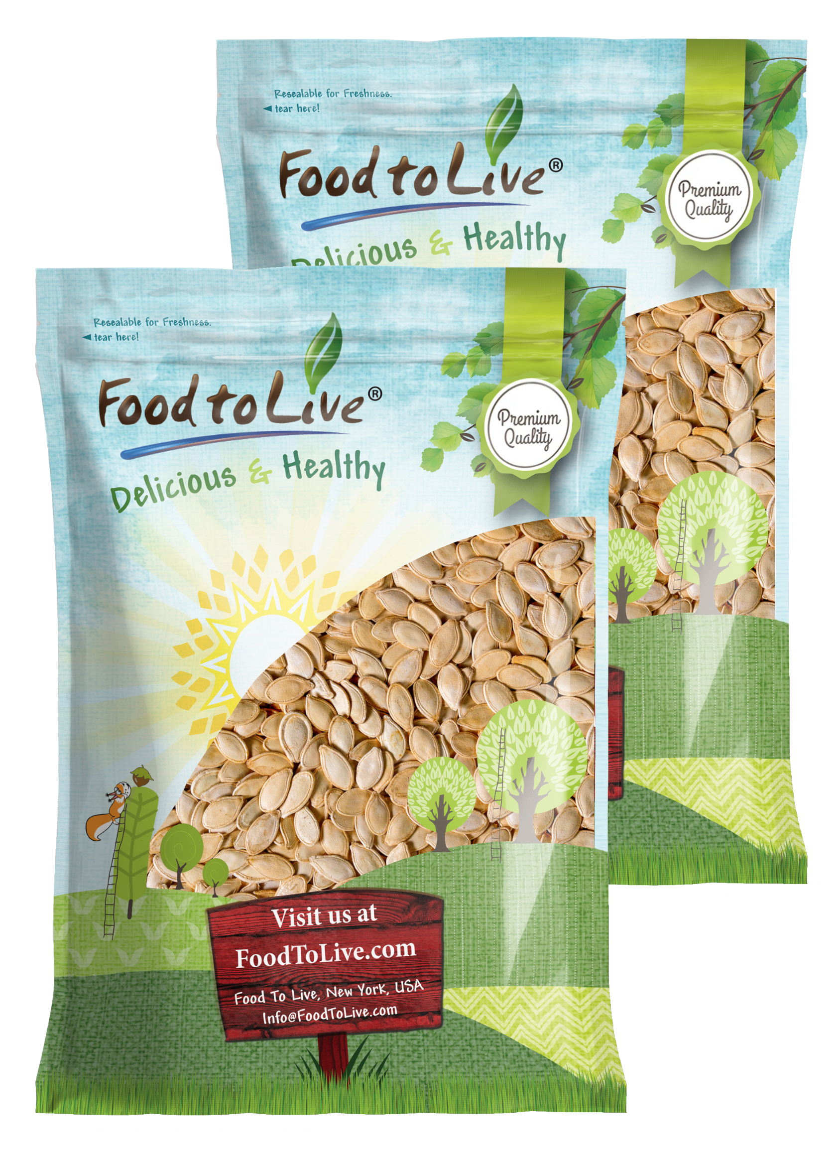 Organic Dry Roasted Pumpkin Seeds (in Shell)–Kosher, Vegan, Bulk–by Food to Live