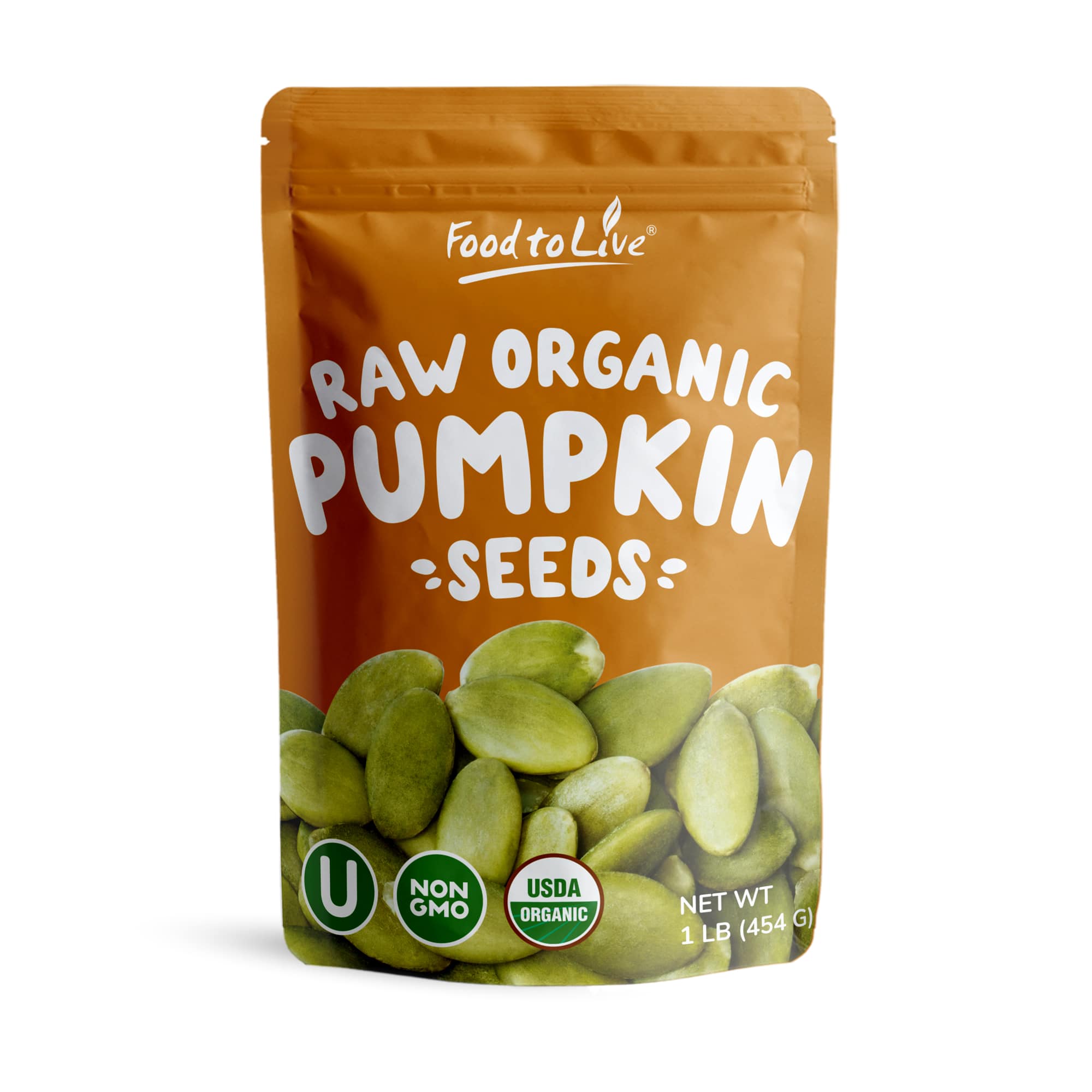 Organic Sprouted Pumpkin Seeds —NonGMO, Kosher, Unsalted — by Food to