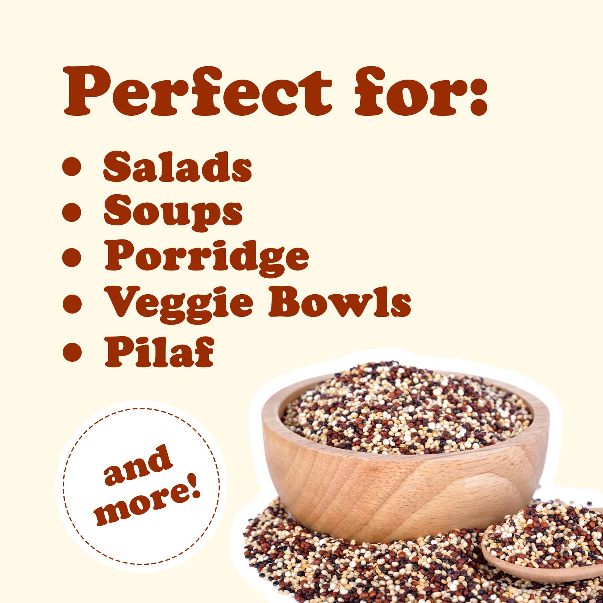 Tri-Color Quinoa Grain–Pre-Washed, Ready to Cook.A Nutrient-Rich Superfood. Bulk - Picture 15 of 48