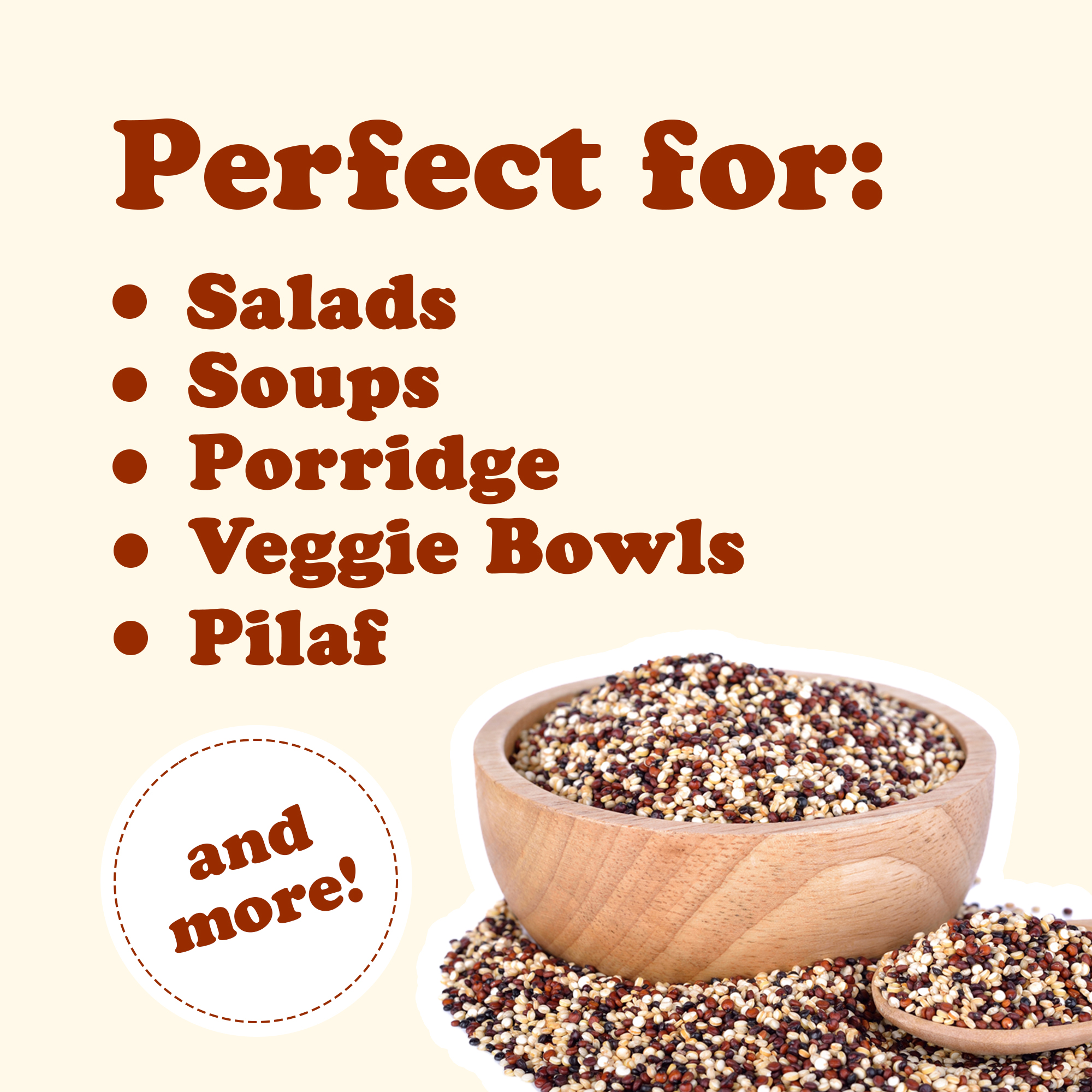 Tri-Color Quinoa Grain–Pre-Washed, Ready to Cook.A Nutrient-Rich Superfood. Bulk - Picture 39 of 48