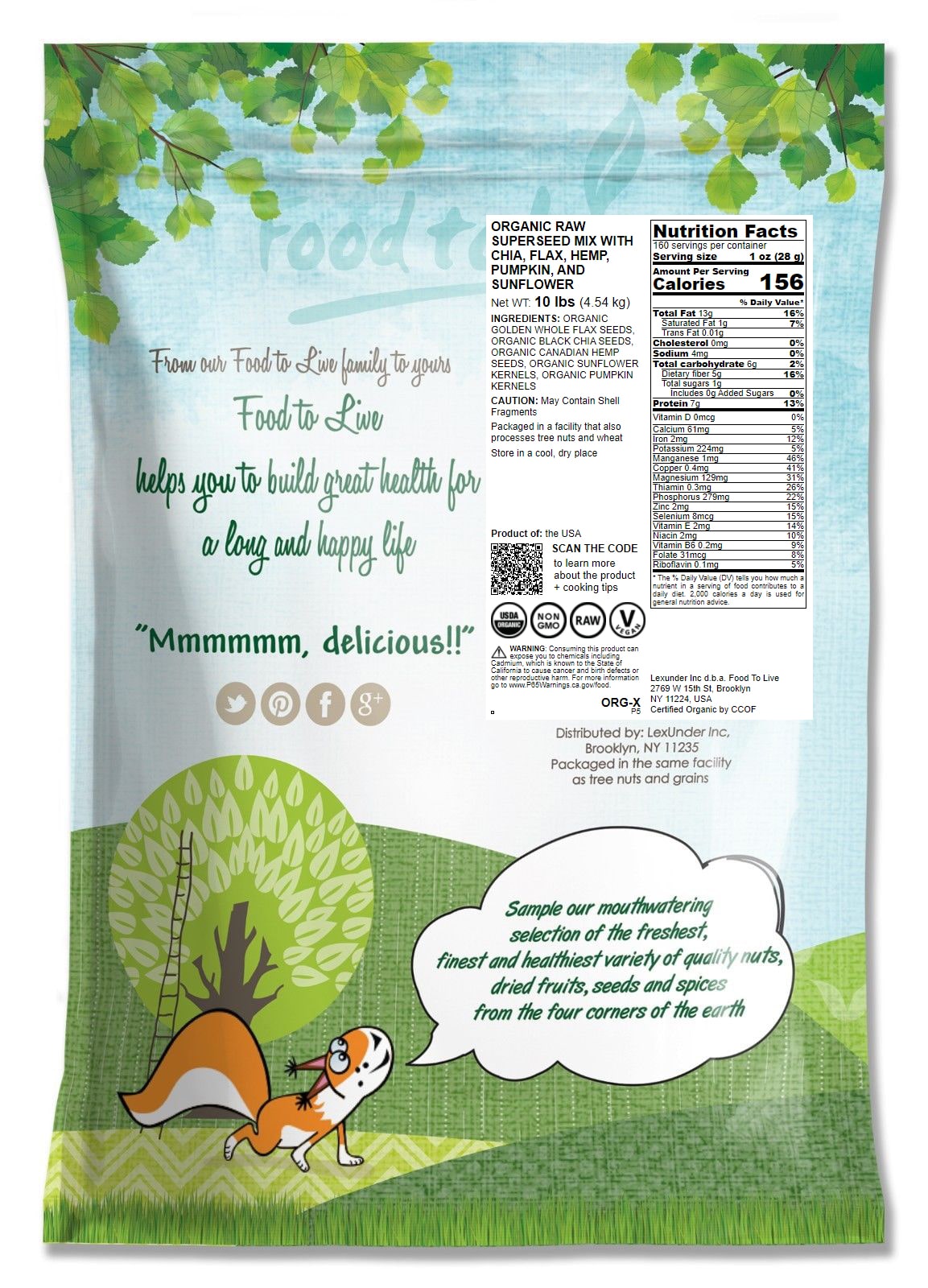 Organic Raw Superseed Mix with Chia, Flax, Hemp, Pumpkin, and Sunflower —Non-GMO - Picture 18 of 56