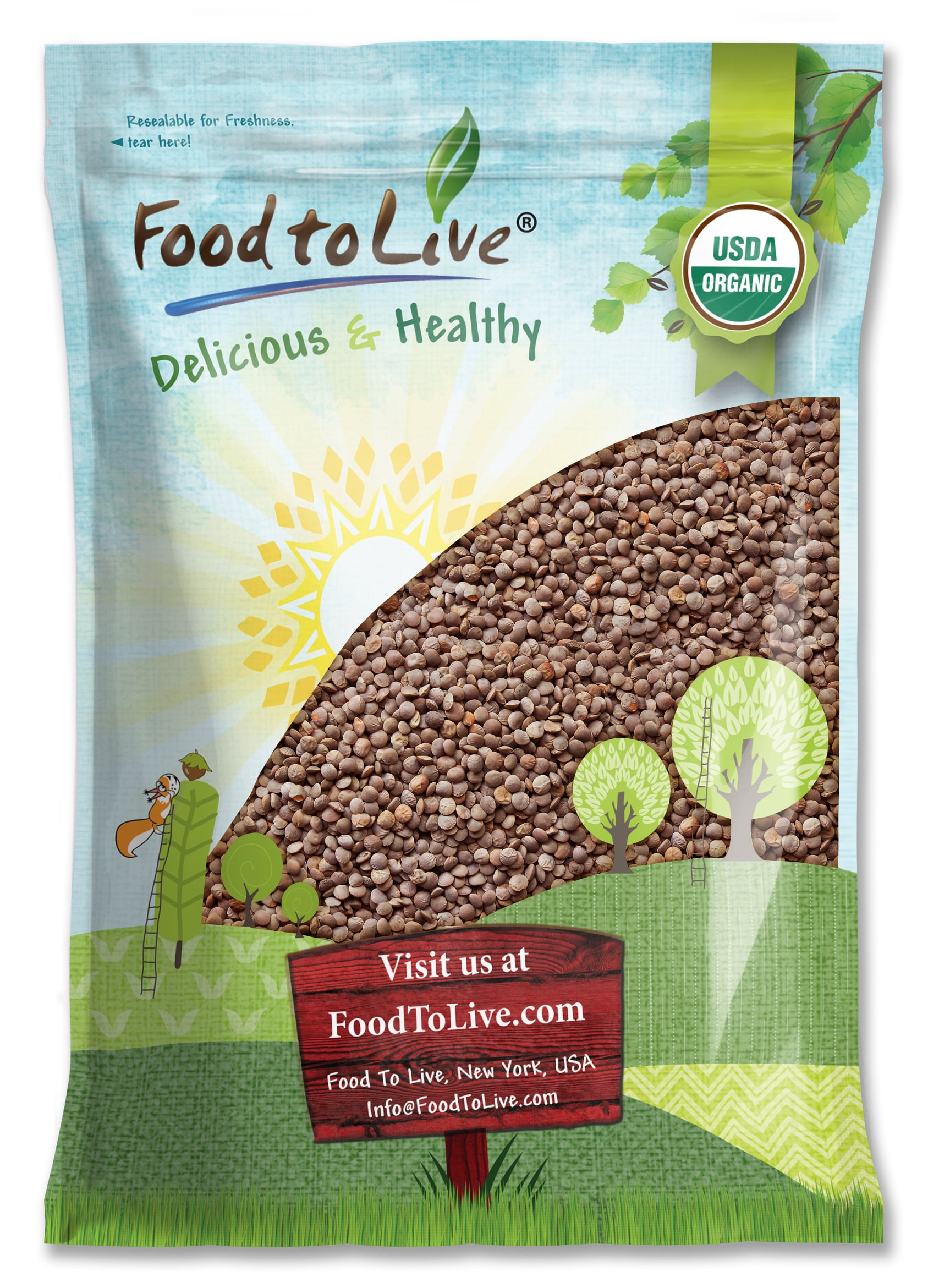 Organic Red Lentils Whole - Non-GMO, Kosher, Raw, Sproutable - by Food to Live - Picture 36 of 49