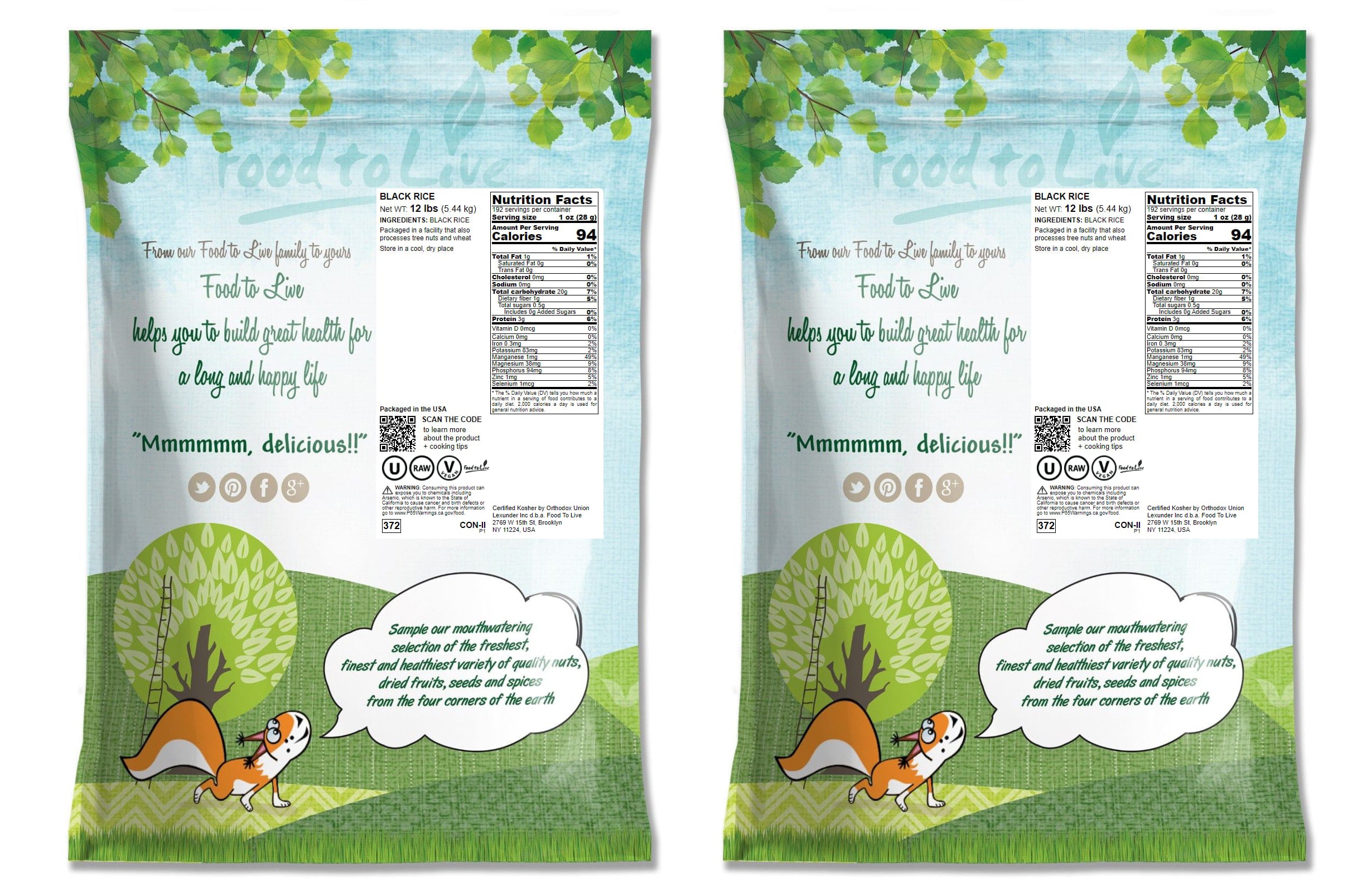 Black Rice — Whole Grain Rice, Medium-Grain Rice, Kosher, Vegan, Bulk