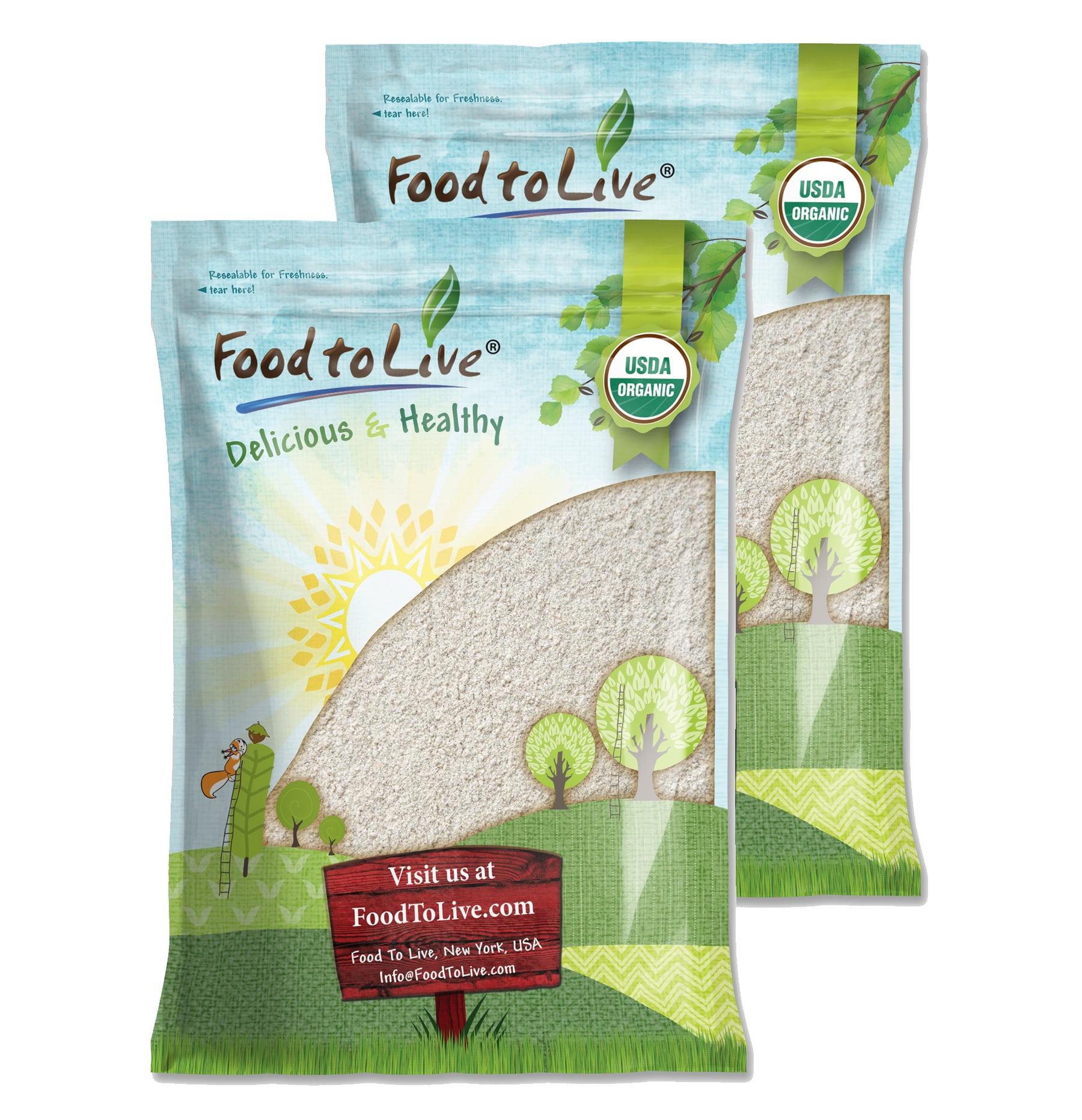Organic White Rye Flour – Non-GMO, Unbleached, Medium Protein – by Food to Live
