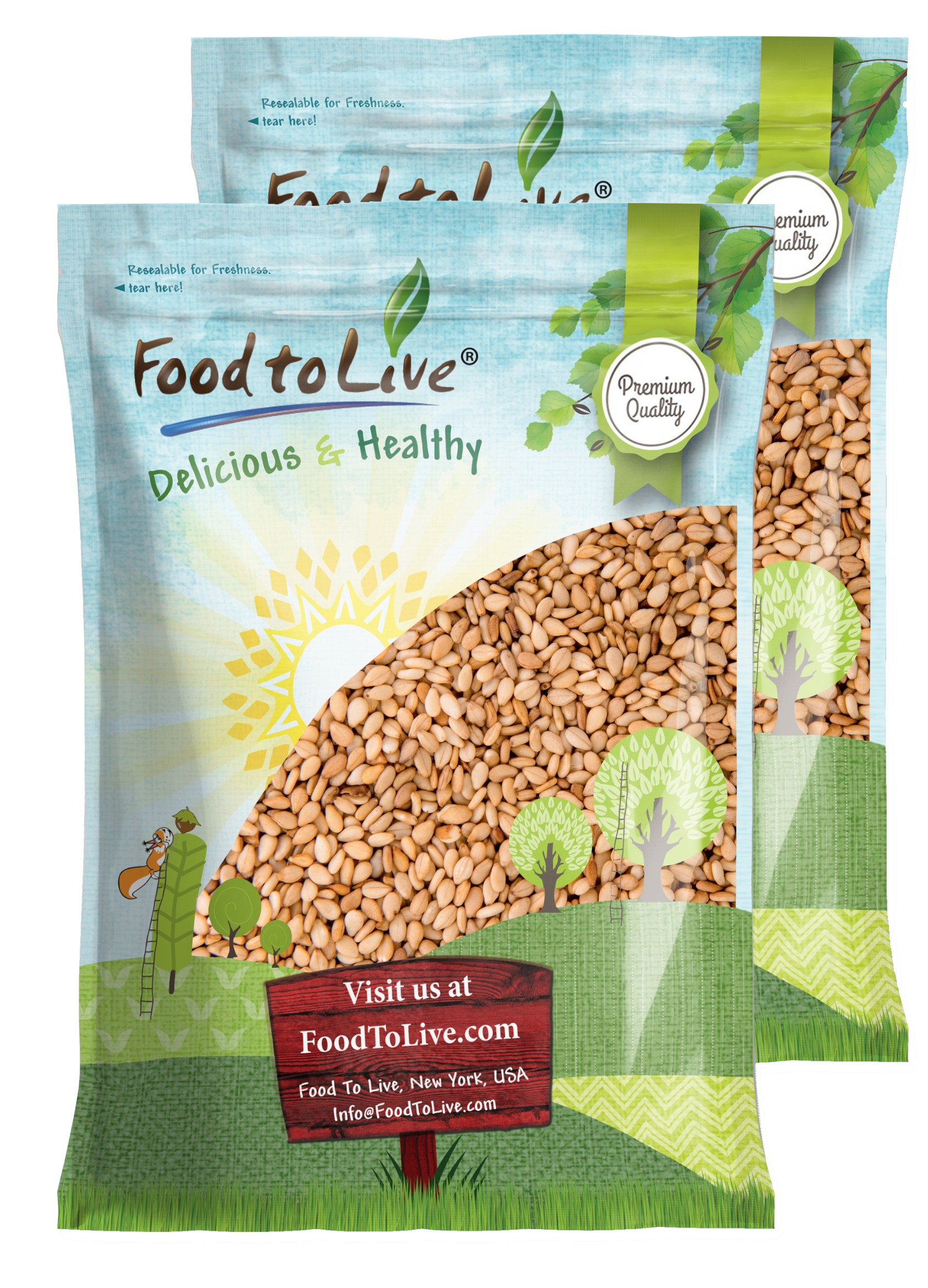 Toasted Hulled Sesame Seeds – Vegan, Kosher, Bulk – by Food to Live