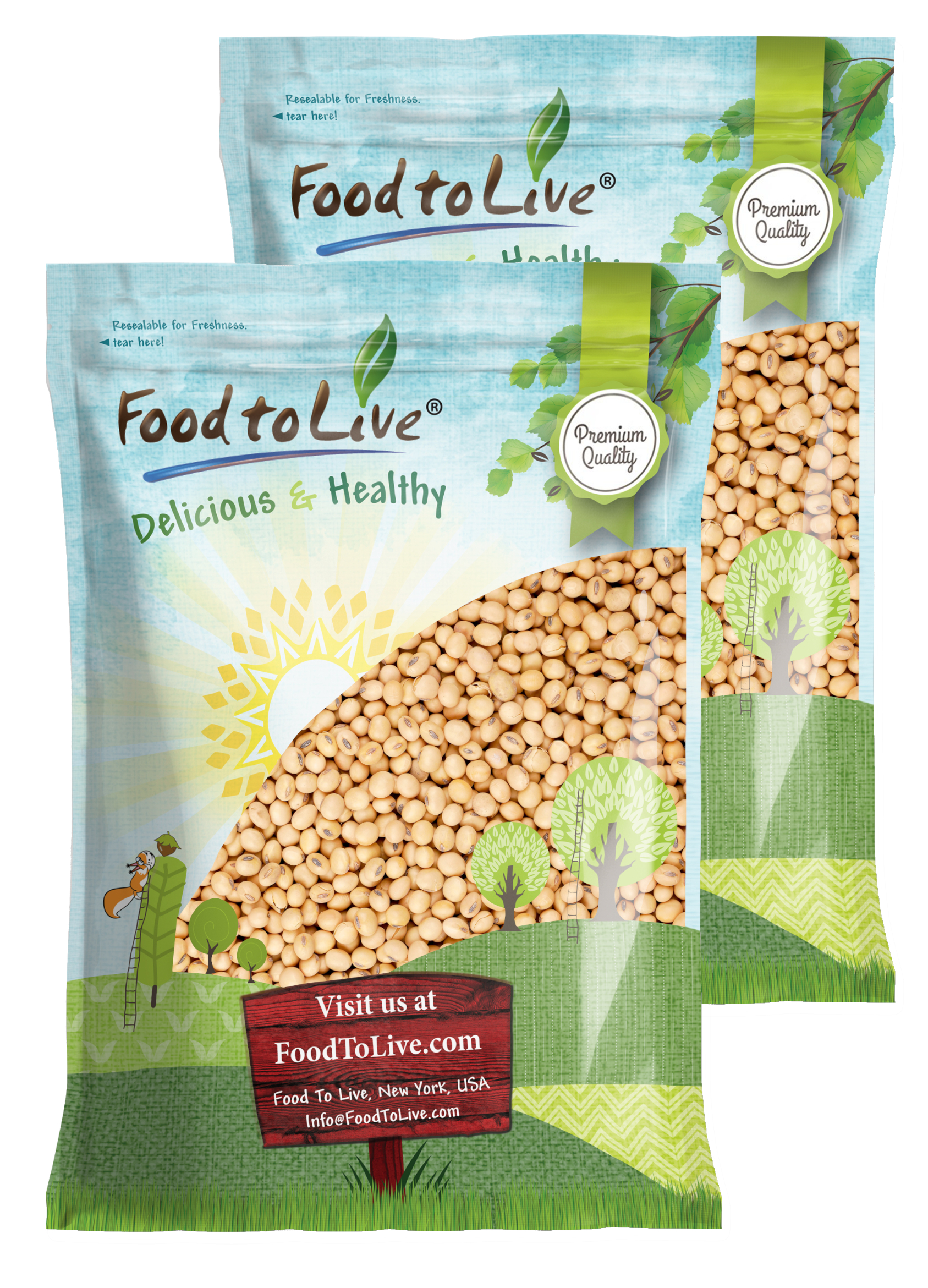 Organic Soybeans – No-GMO, Vegan, Kosher, Bulk – by Food to Live
