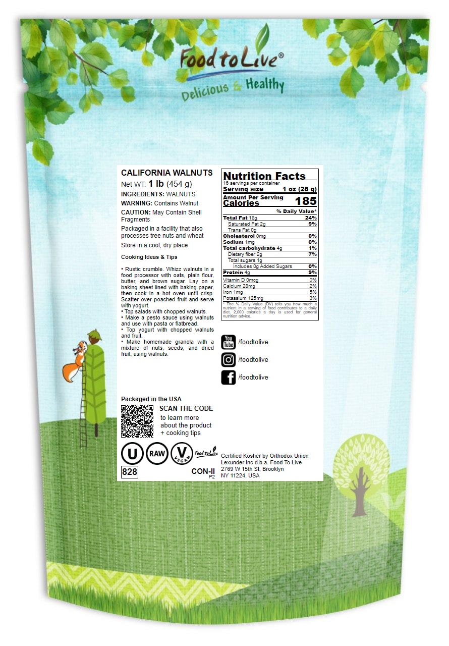 California Walnuts - Kosher, Raw, Vegan - by Food To Live - Picture 20 of 68