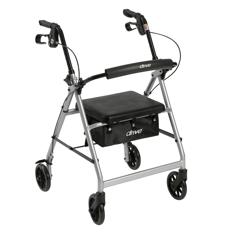 Drive Medical R726SL Rollator w/ Removable Back Support & SeatSilver