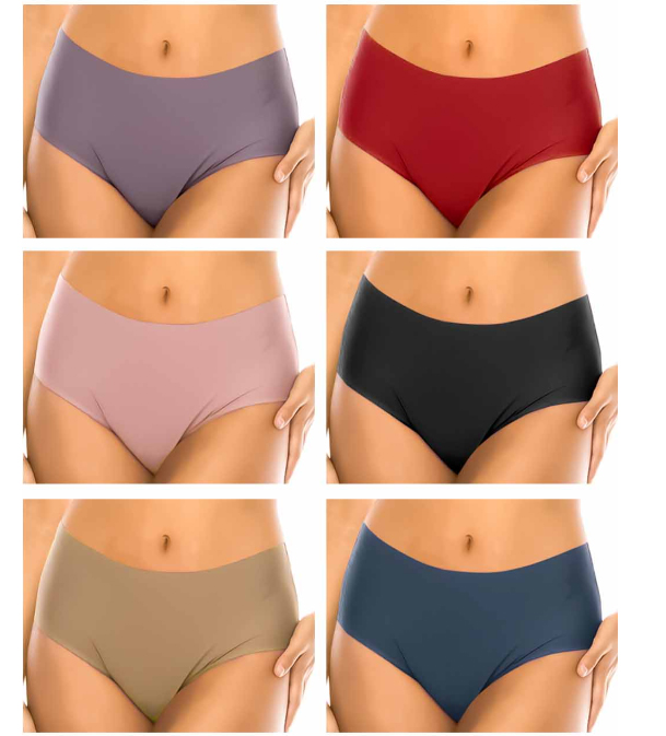 Women’s Laser Cut Smooth Microfiber Stretch Solid Brief Panties 12 Pack