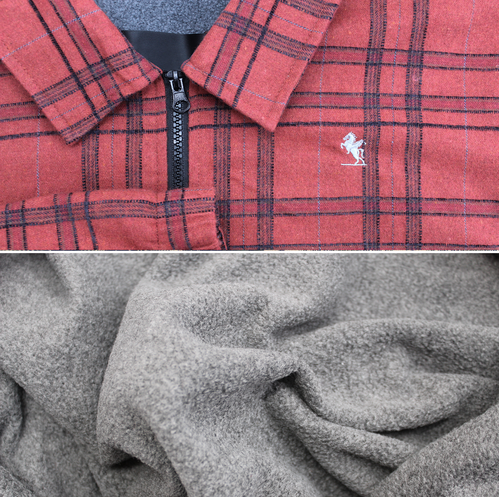 Men’s Full Zip Plaid Flannel Cotton Blend Lined Long Sleeve Jacket - Picture 4 of 13