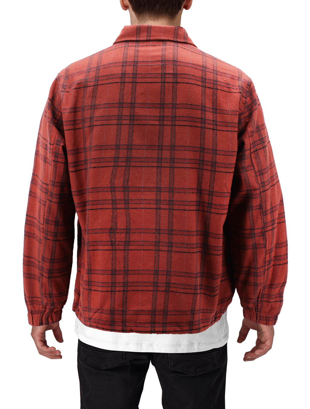 Men’s Full Zip Plaid Flannel Cotton Blend Lined Long Sleeve Jacket - Picture 3 of 13