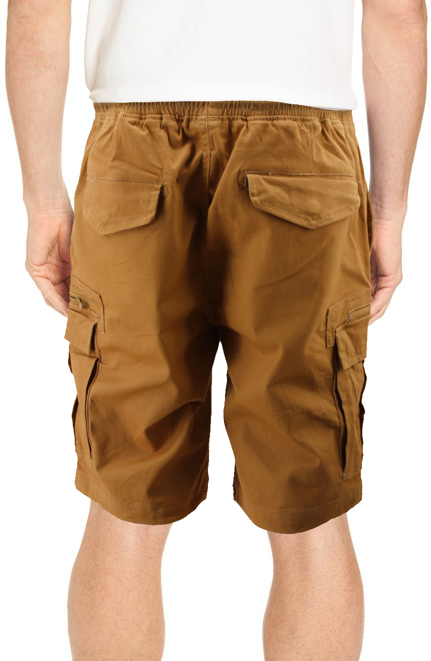 Men's Lightweight Drawstring Elastic Waist Zipper Multi Pocket Cargo Shorts - Bild 3 von 7