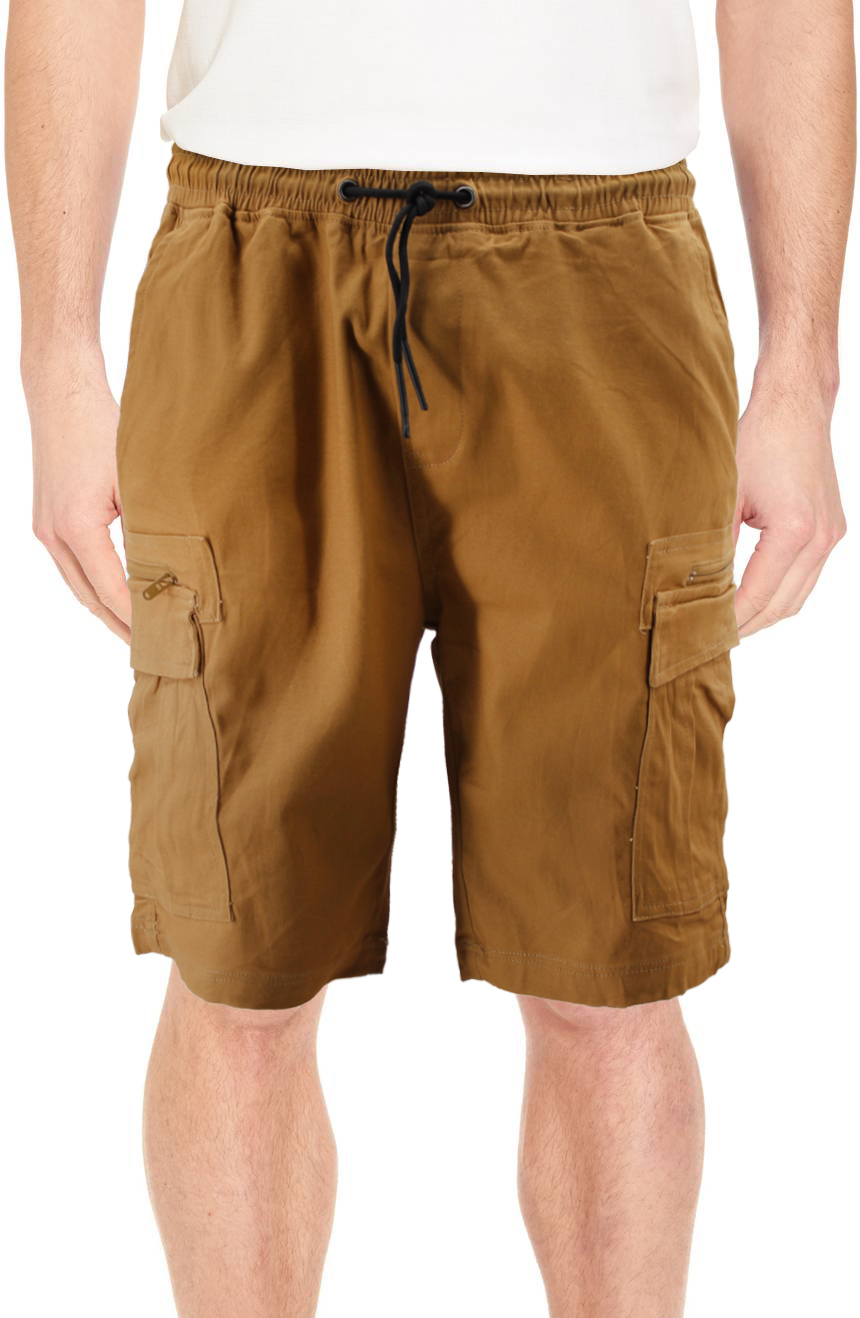 Men's Lightweight Drawstring Elastic Waist Zipper Multi Pocket Cargo Shorts - Bild 2 von 7