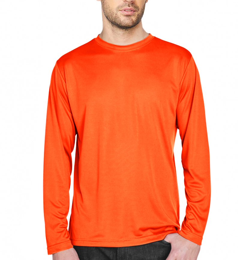 Men's ANSI/ISEA Safety Work Construction Performance Long-Sleeve Neon T-Shirt