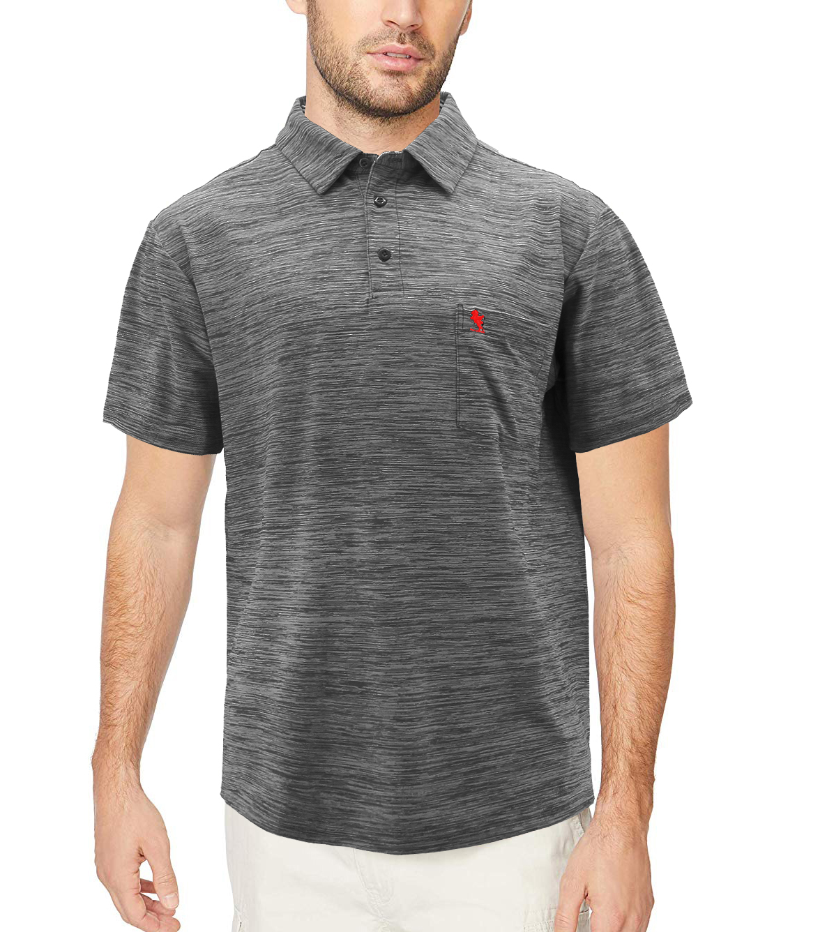 Men’s Lightweight Stretch Polyester Blend Quick Dry Short Sleeve Logo Polo Shirt