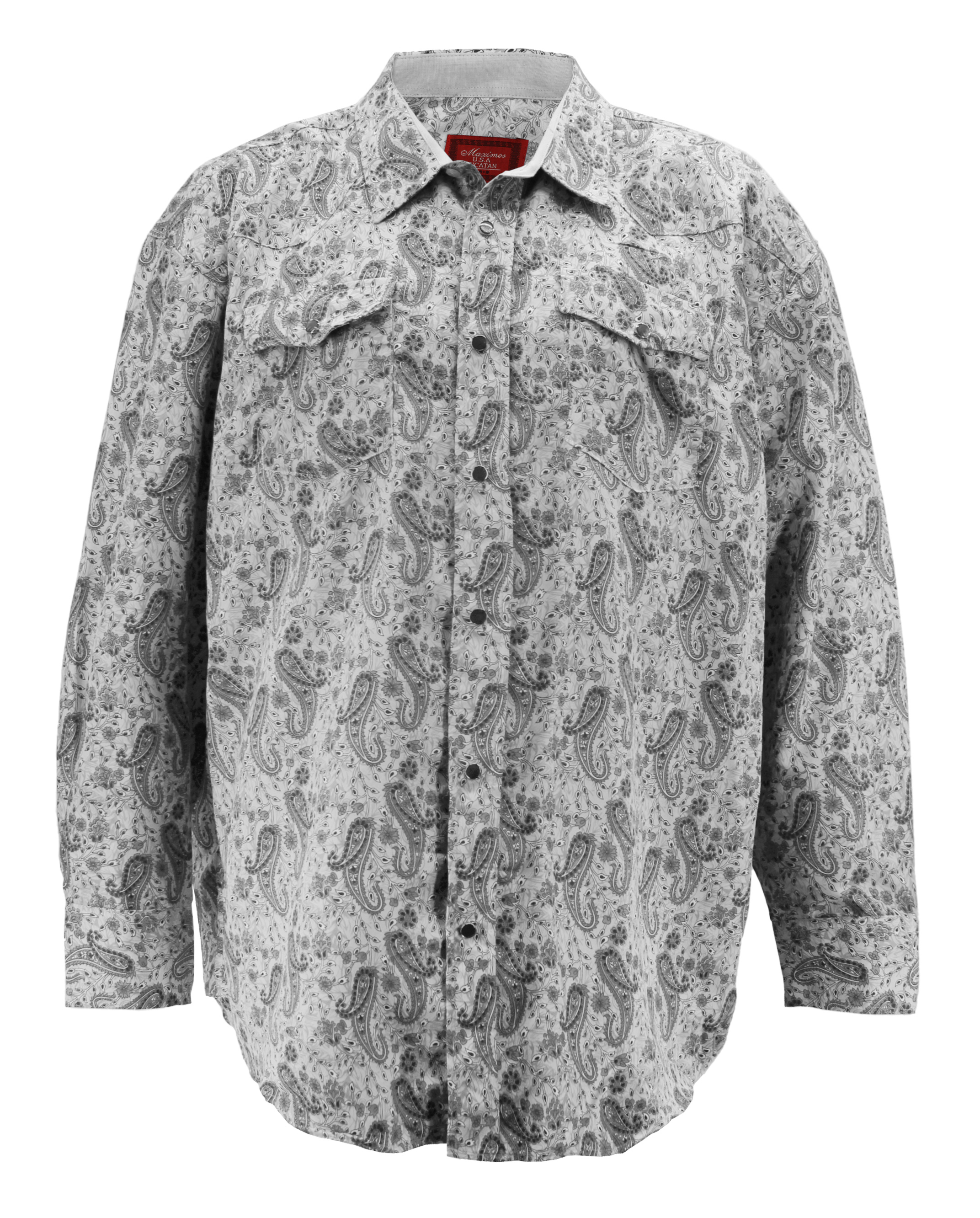 Men's Cowboy Western Long Sleeve Paisley Patterned Rodeo Button Up Dress Shirt - Picture 5 of 57
