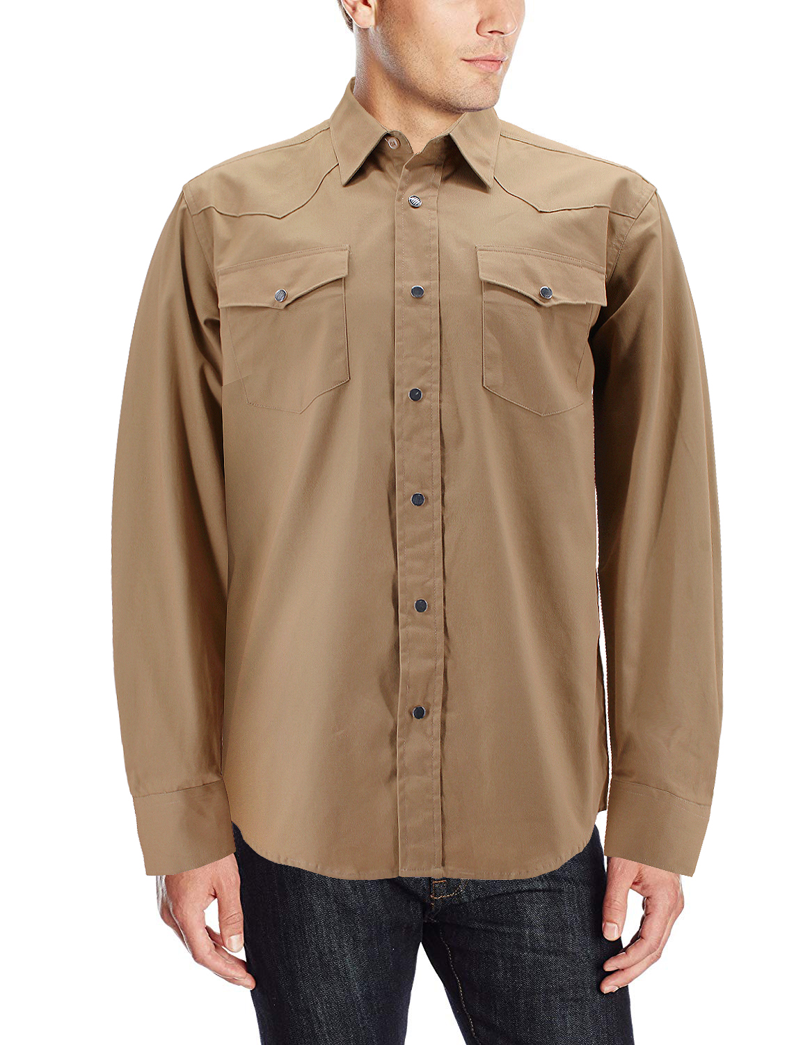 Men’s Premium Quality Cowboy Western Solid Rodeo Button Up Dress Shirt