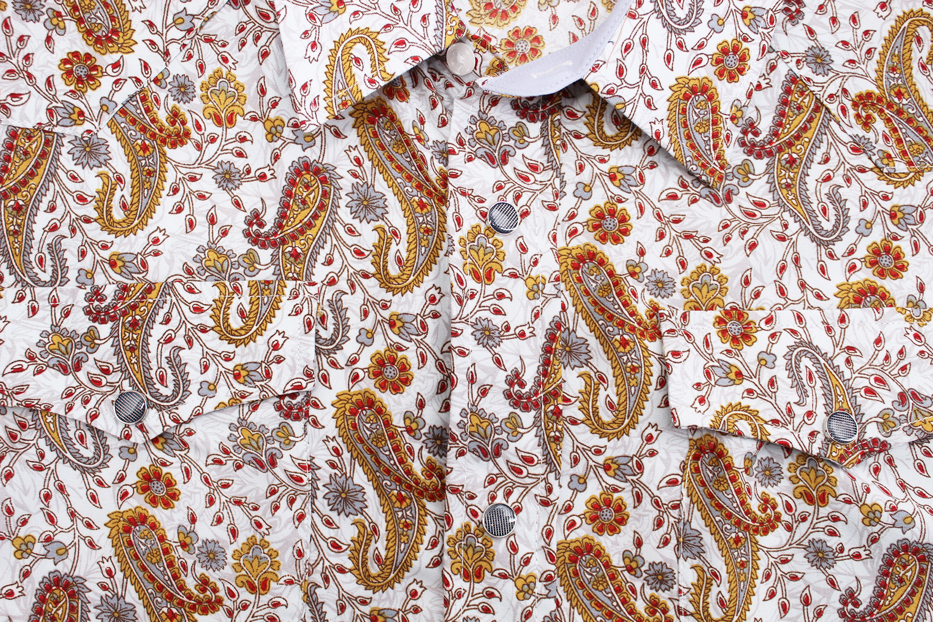 Men's Cowboy Western Long Sleeve Paisley Patterned Rodeo Button Up Dress Shirt - Picture 8 of 57