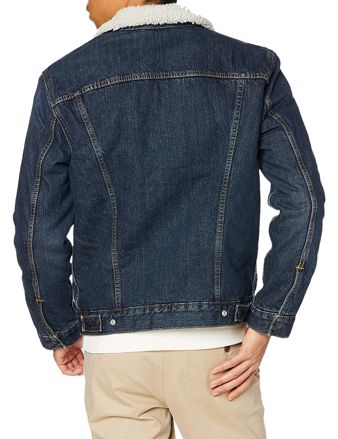 Levi's Strauss Men's Sherpa Lined Cotton Denim Jean Trucker Jacket 163650115 - Picture 18 of 26