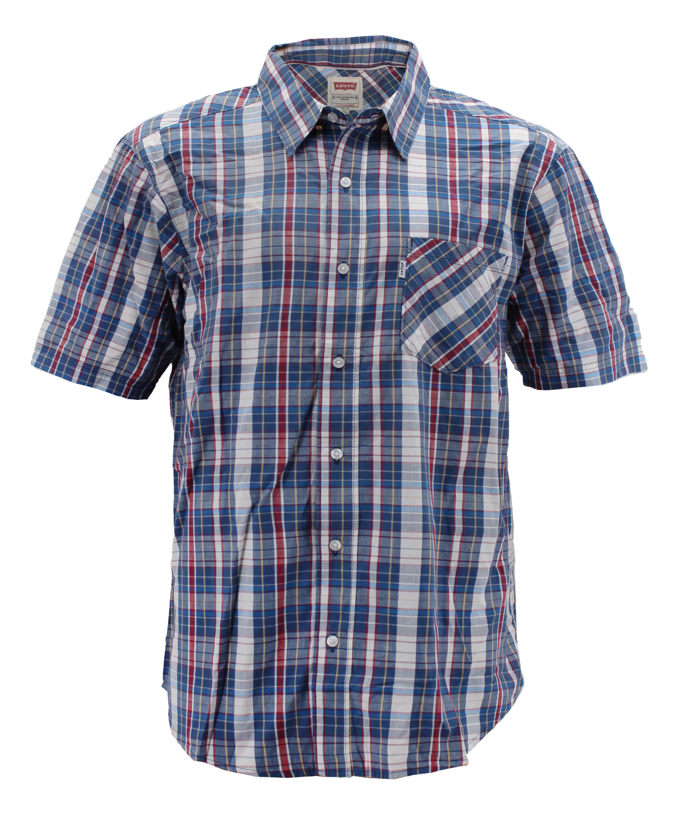 Levi’s Men’s Collared Short Sleeve Plaid Pattern Casual Button Up Shirt