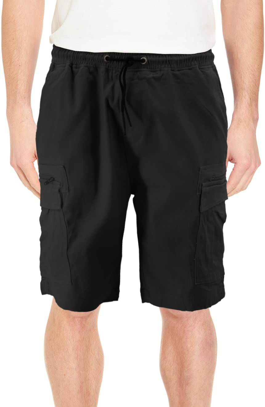 Men's Lightweight Drawstring Elastic Waist Zipper Multi Pocket Cargo Shorts - Bild 5 von 7